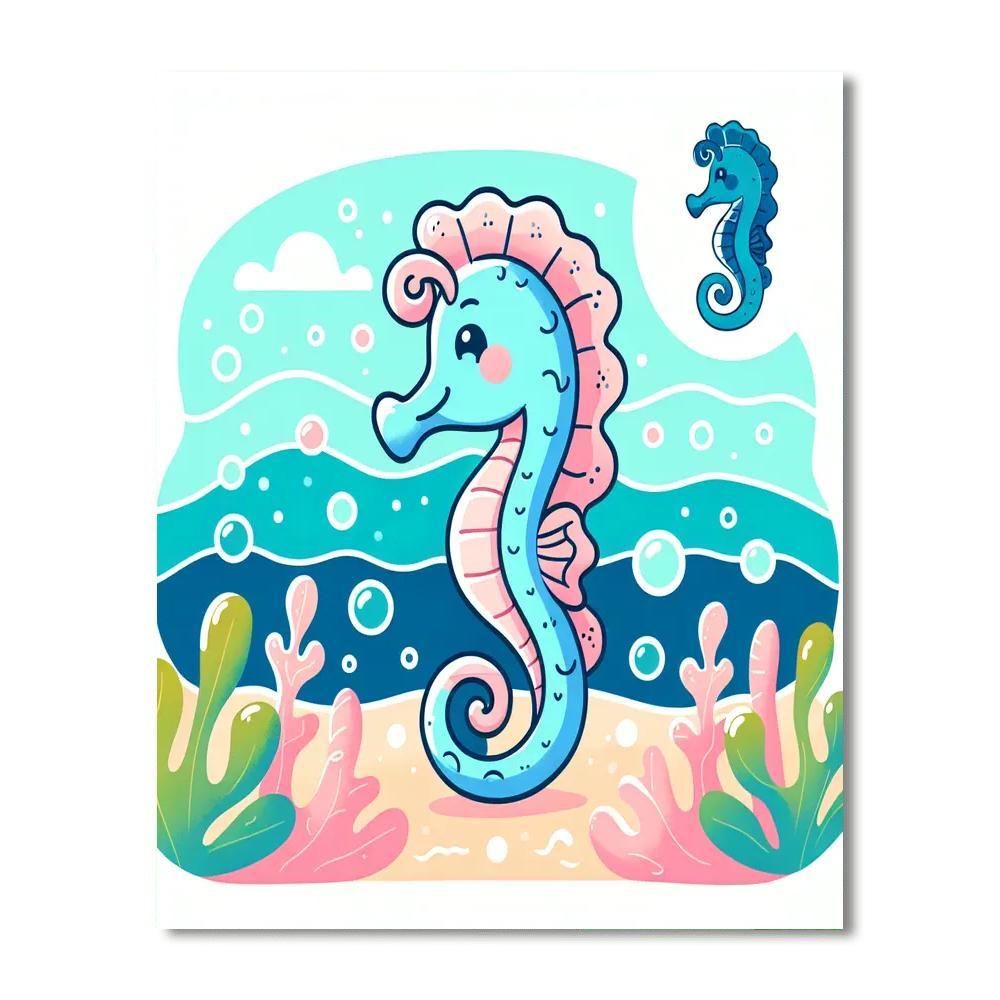 Silly Seahorse Splash Numbered Painting Kits
