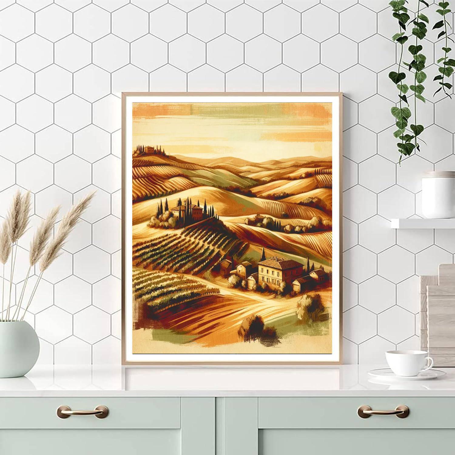 Classic Tuscan Landscape Number Painting