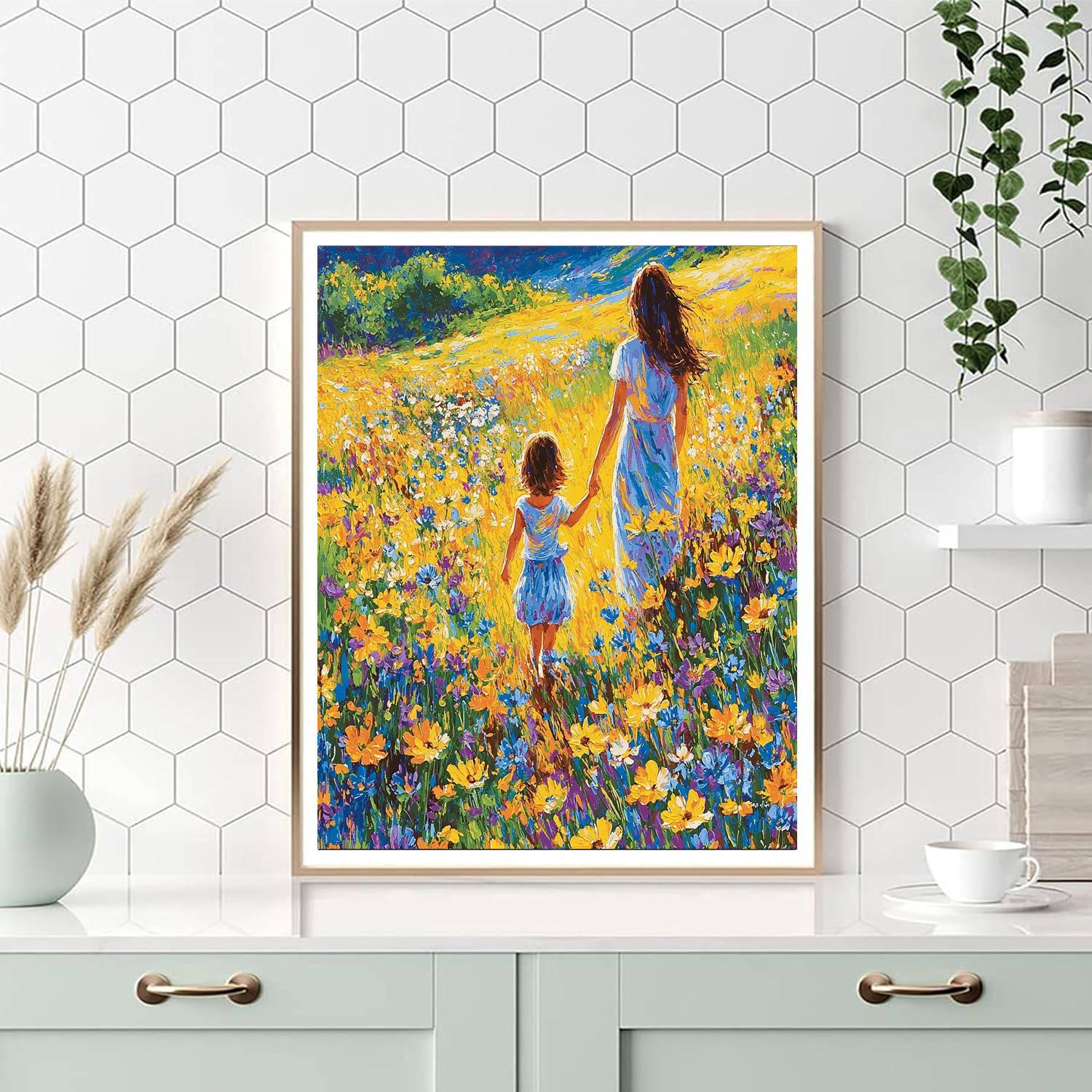 Mommy And Me In The Wildflowers DIY Paint By Numbers