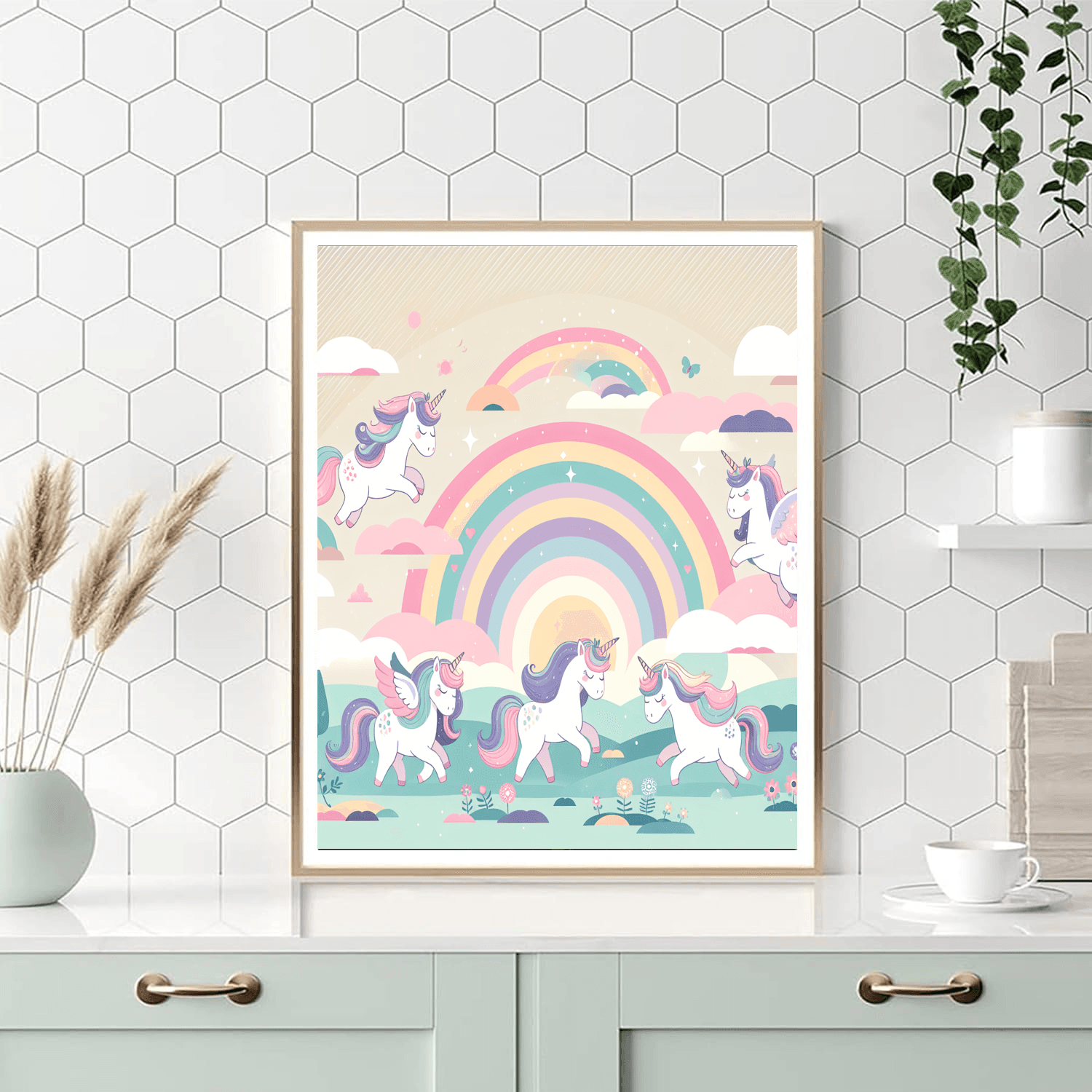 Rainbow Unicorn Valley Paint By Numbers Art