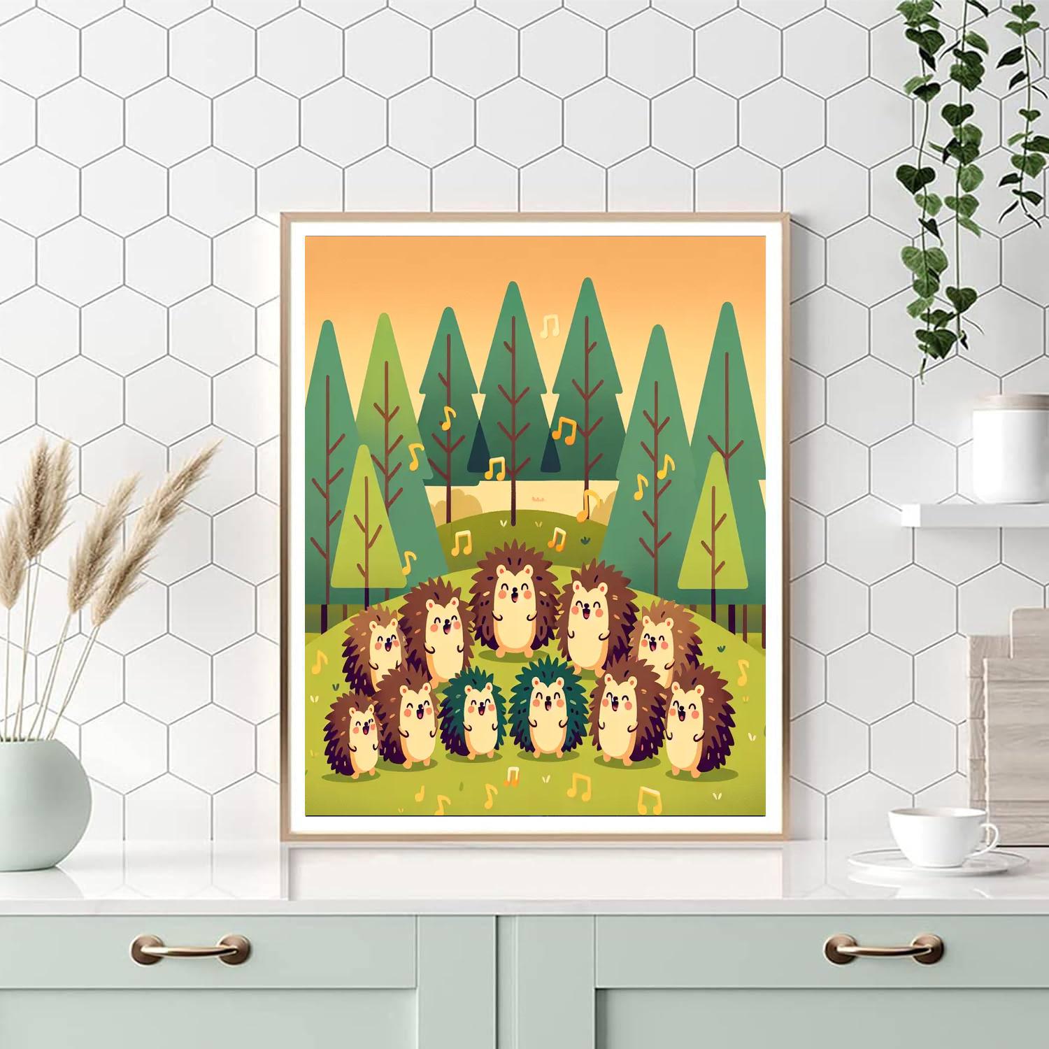 Harmony Of The Hedgehogs Painting Number Kit
