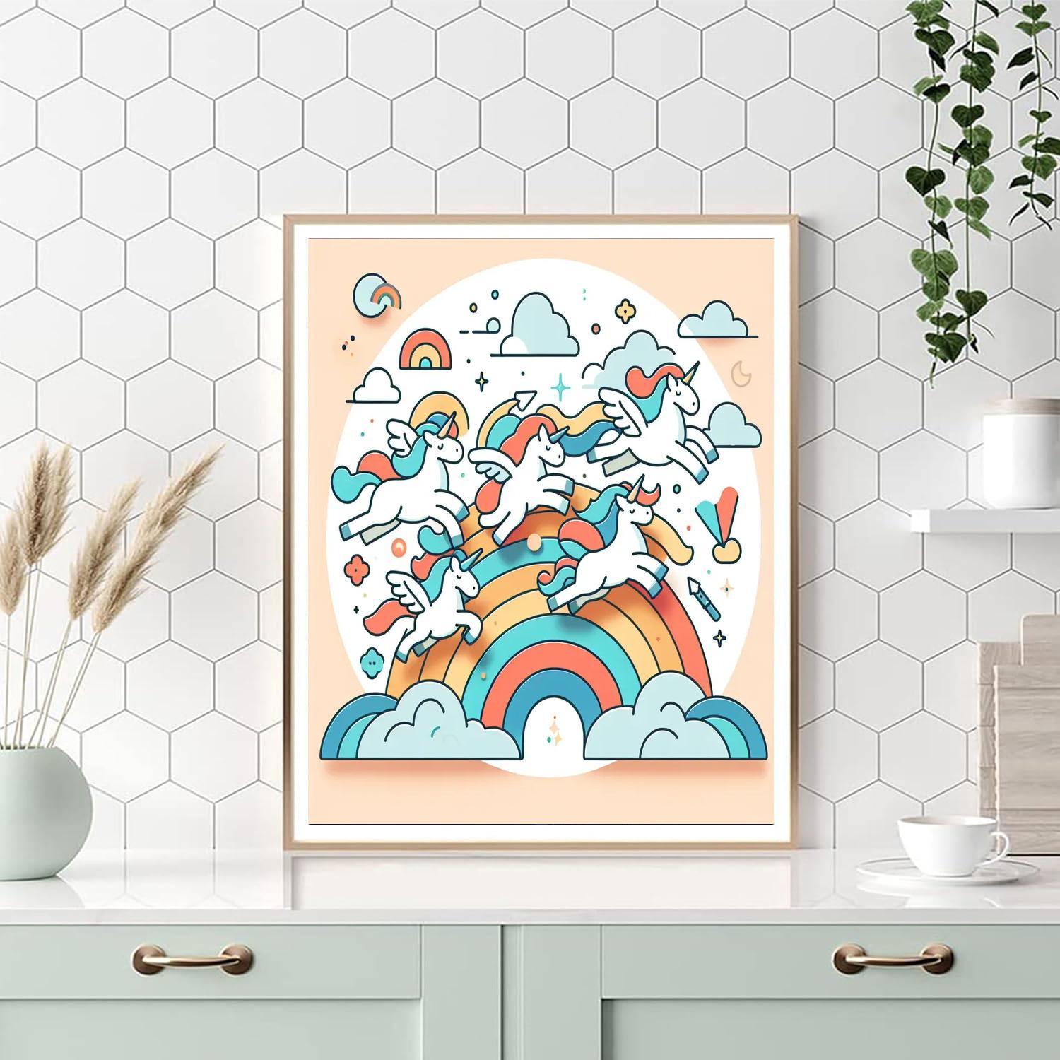 Unicorn Rainbow Ride Paint By Color