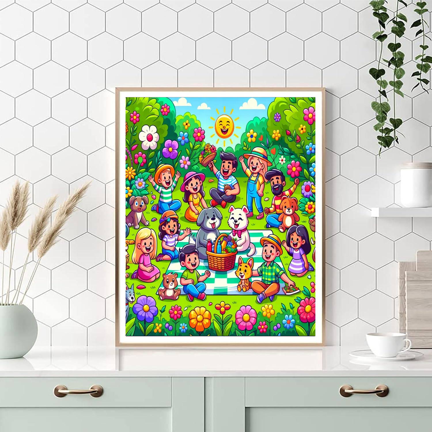 Joyful Picnic In The Garden DIY Paint By Numbers