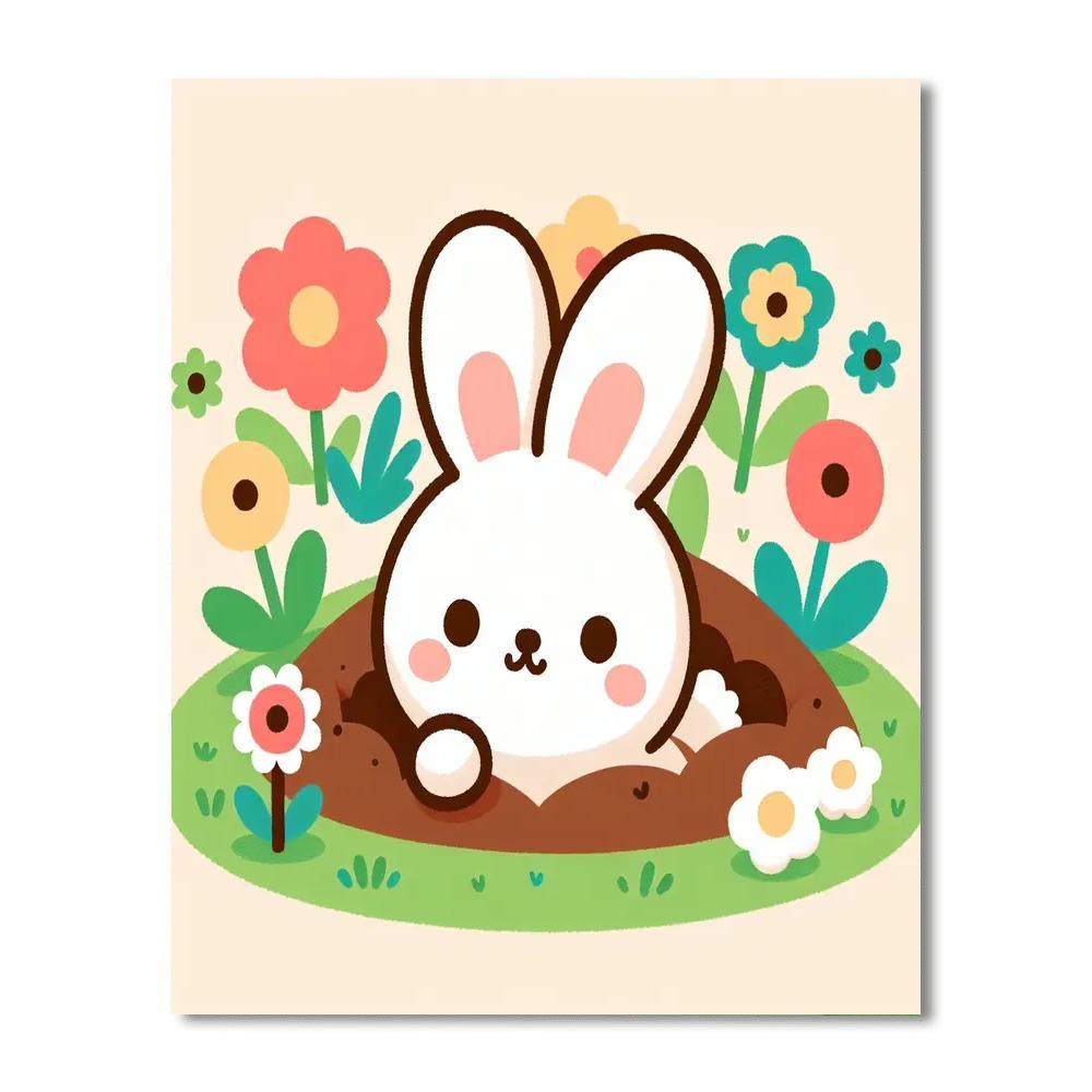 Cuddly Bunny Burrow Paint By Number