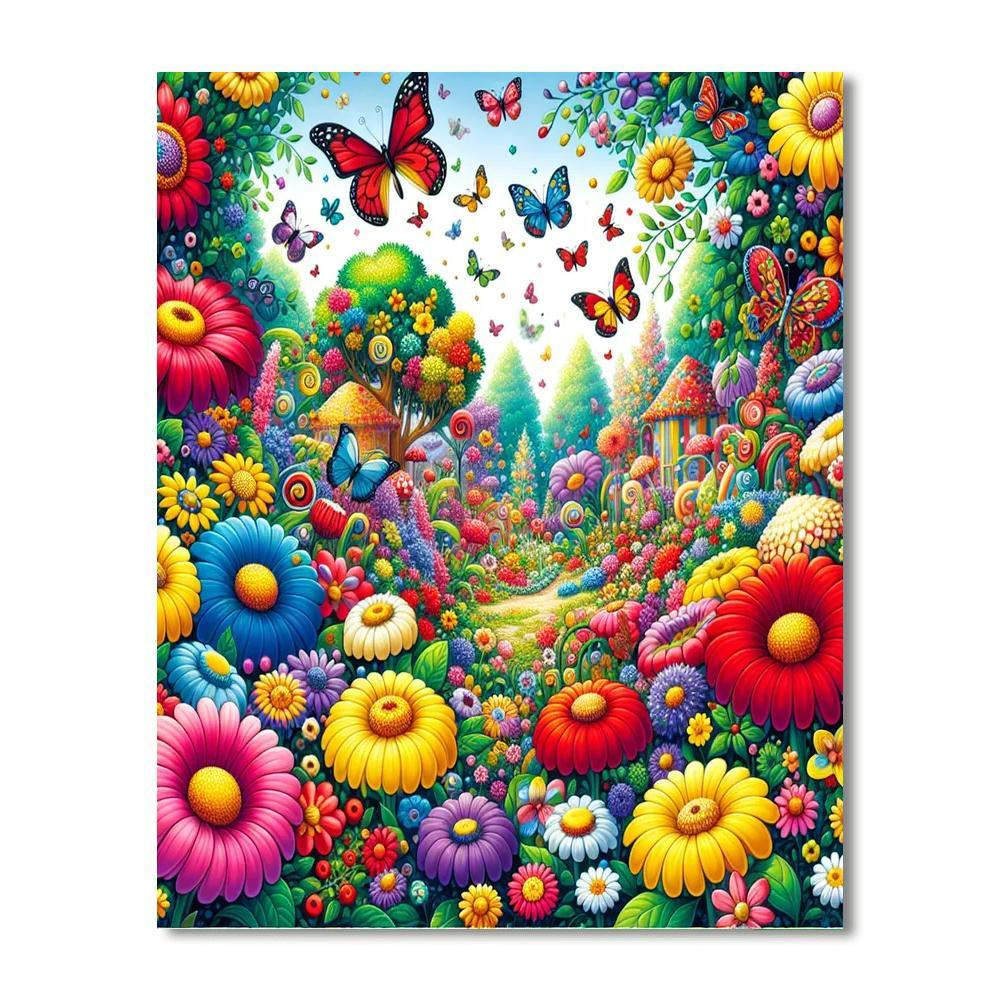 Joyful Garden Whimsy Painting By Numbers Kit