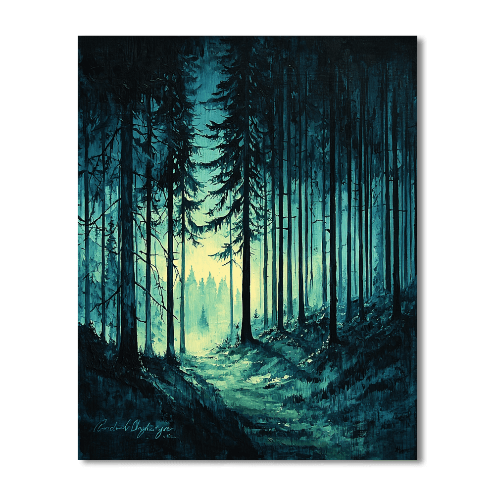 Caspar David Friedrich Inspired Mysterious Forest Encounters  Paint By Numbers Kits
