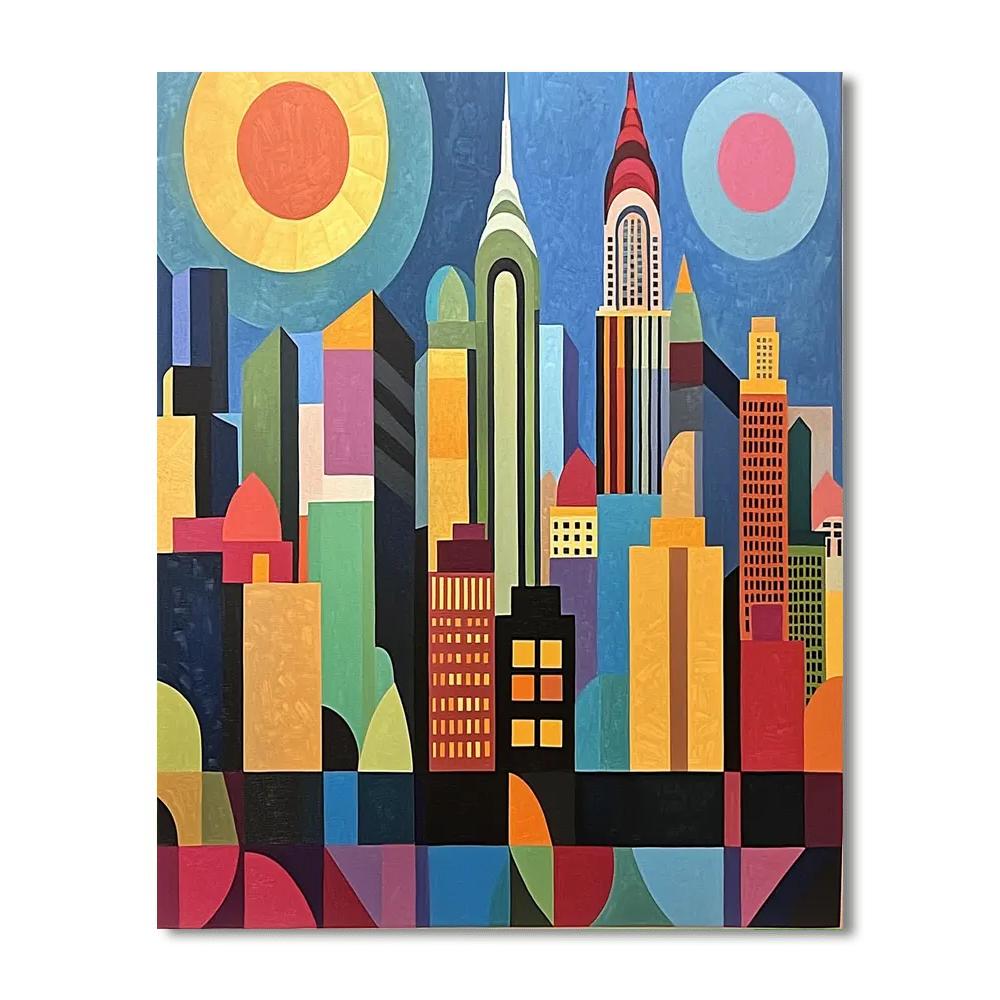 Fernand Léger Inspired Metropolis Rhythm  Number Painting