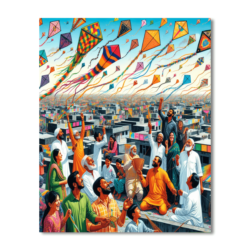 Kite Festival Of Ahmedabad Paint By Color