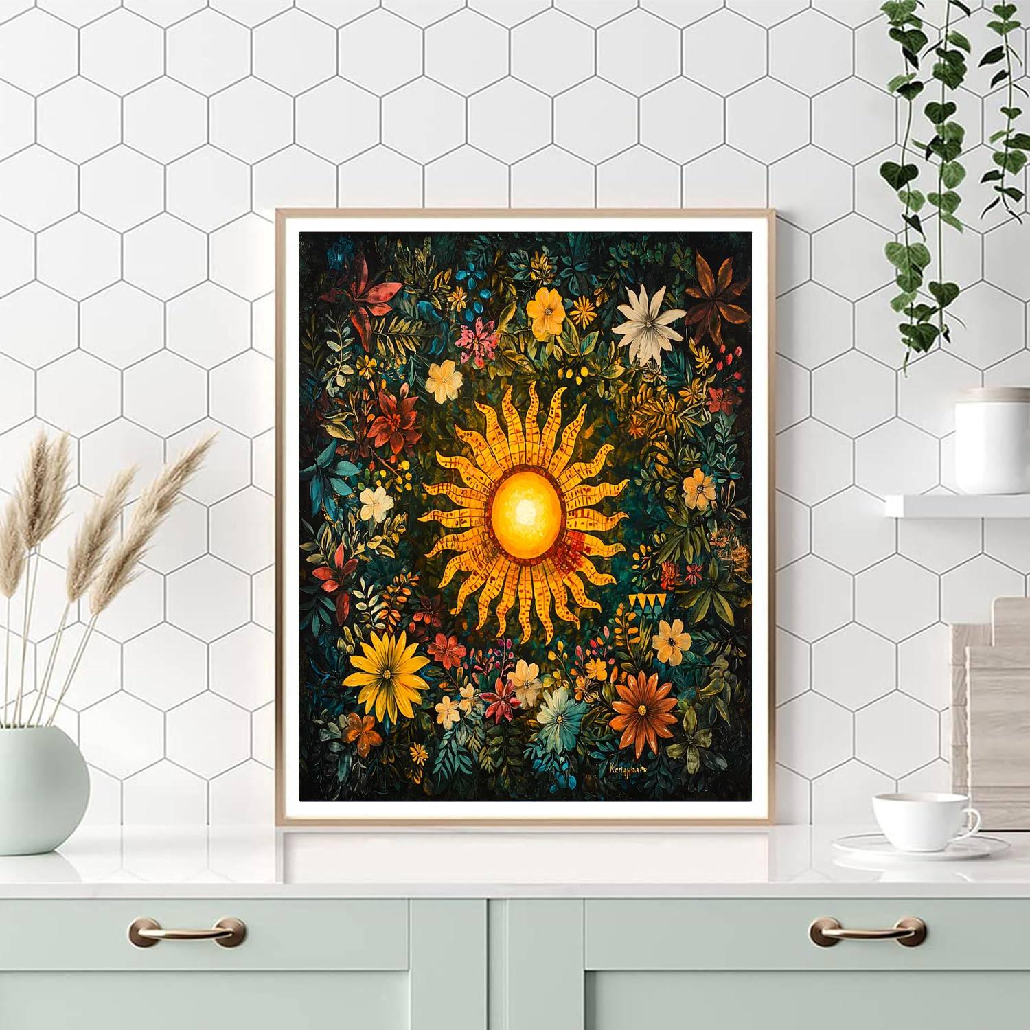 Frida Kahlo Inspired Harmony Of The Aztec Sun  Painting Number Kit