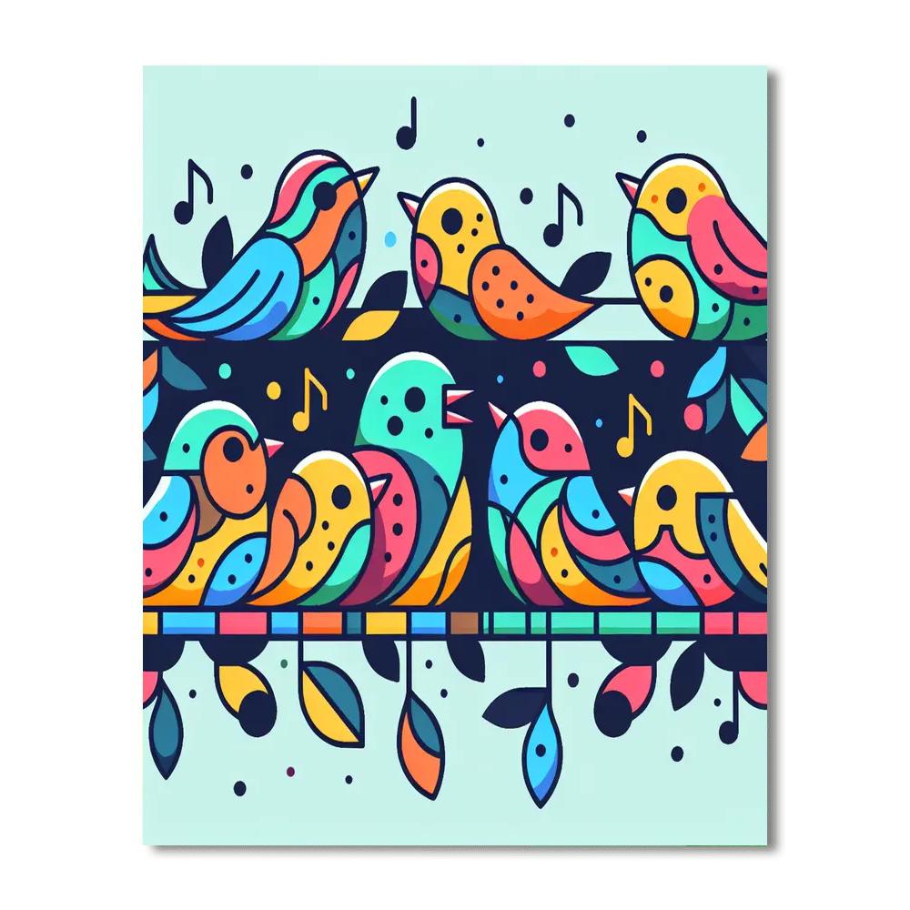 Musical Bird Serenade Numbered Painting Kits