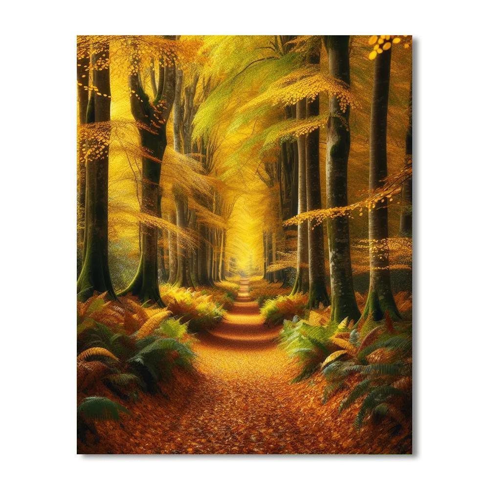 Golden Autumn Stroll Paint By Color