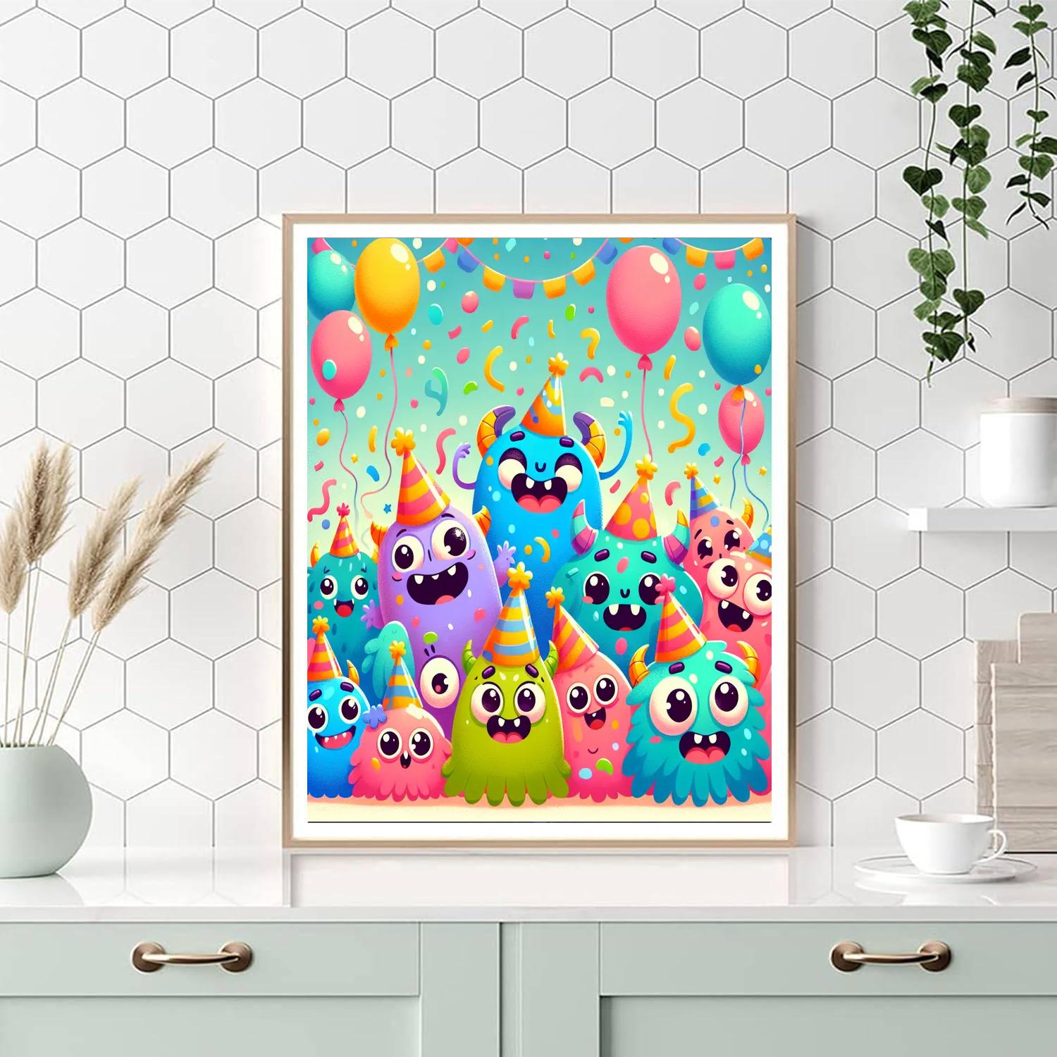 Giggling Party Monsters Numbered Painting Kits