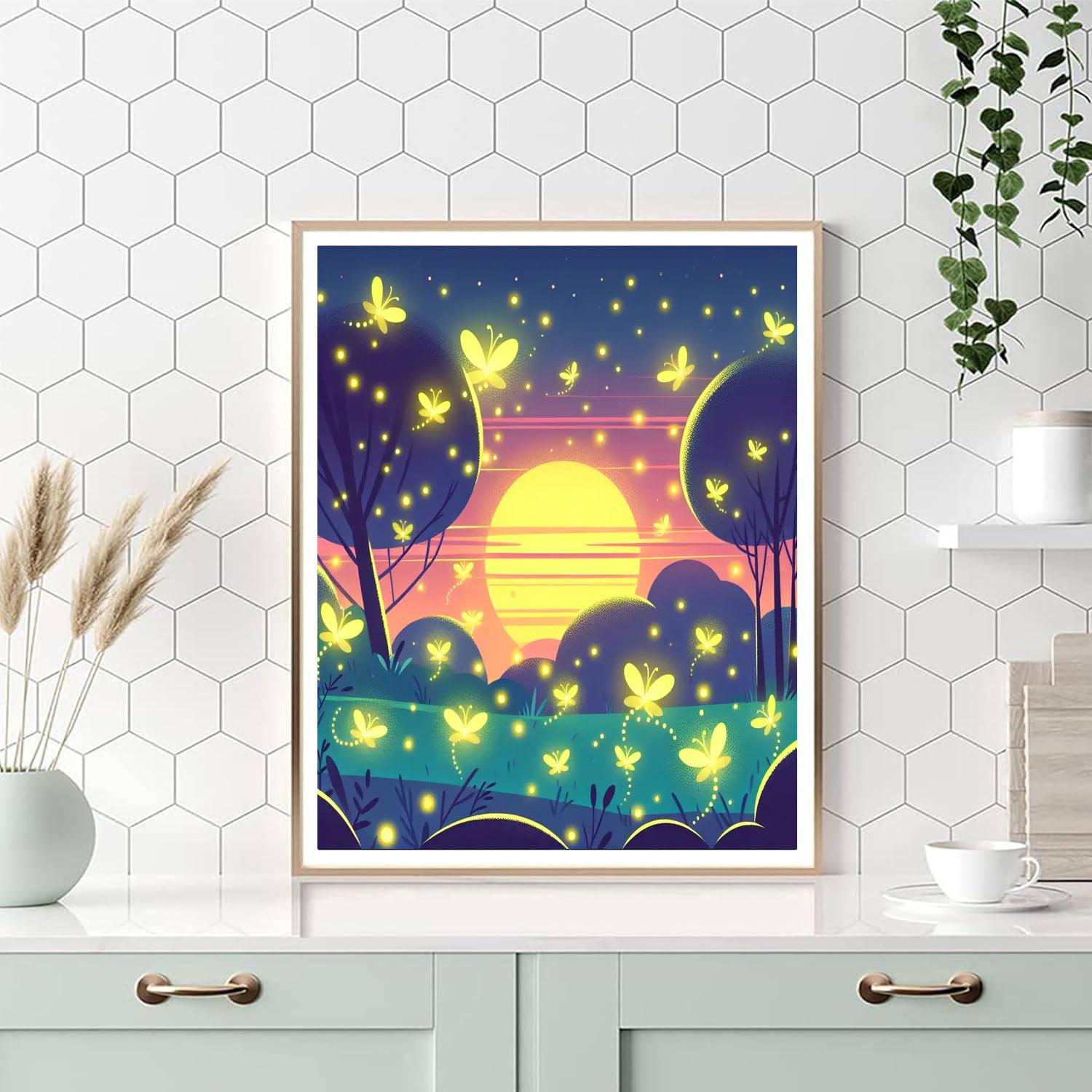 Sparkling Fireflies Paint By Color