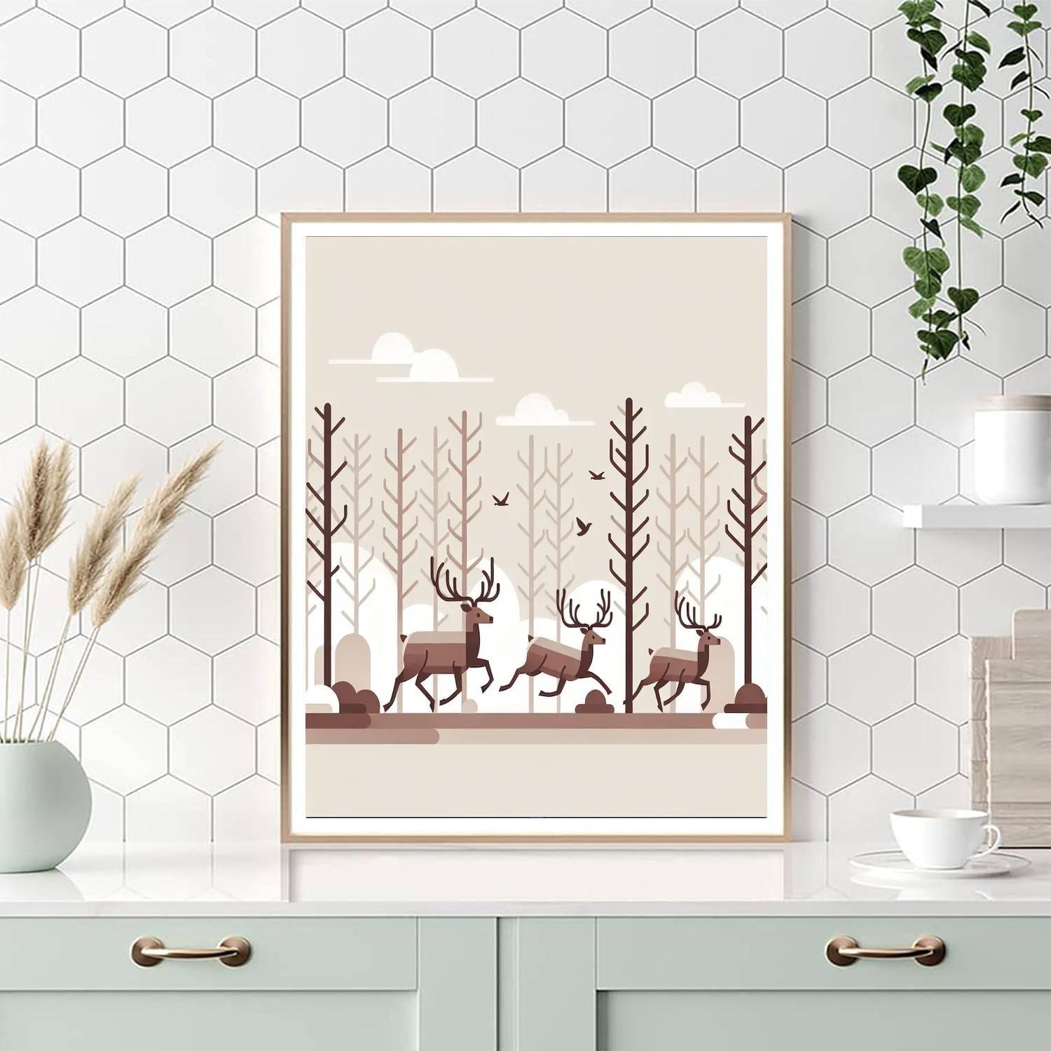 Energetic Elk Expedition Number Painting