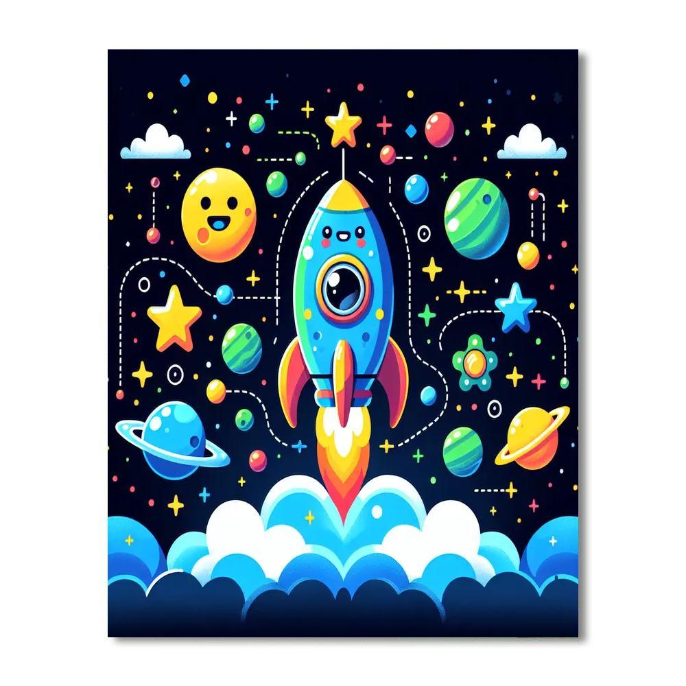Creative Rocket Launch Numbered Painting Kits