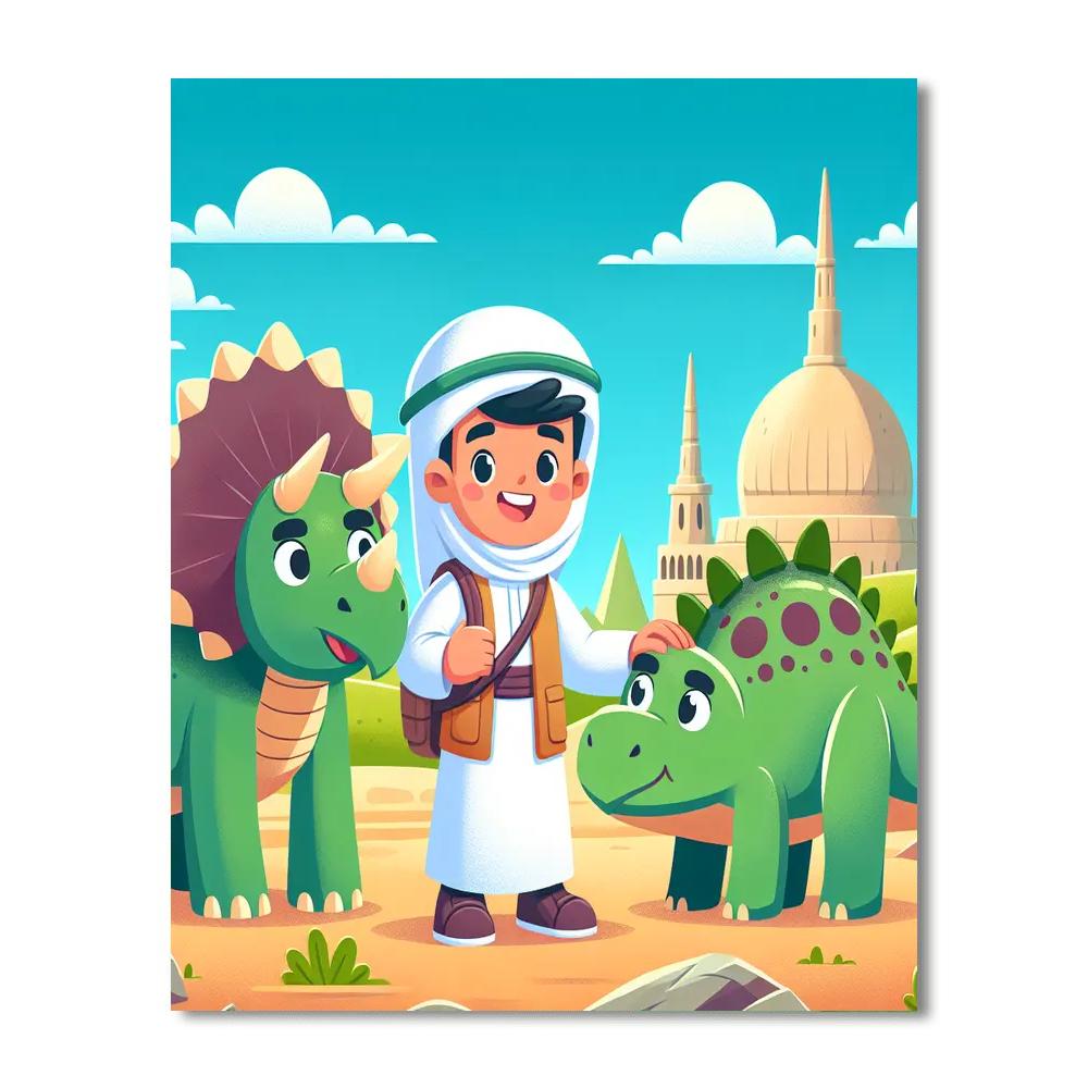 Dinosaur World Expedition Number Painting