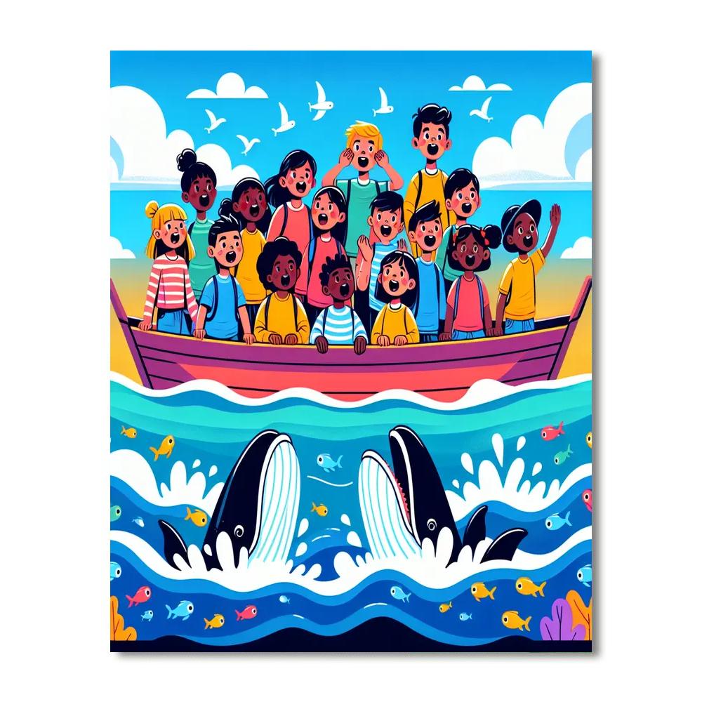 Whale Watching Trip Paint By Numbers Art