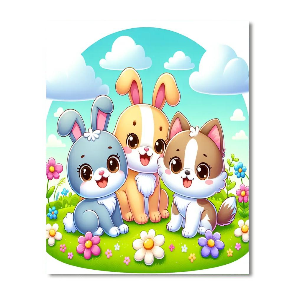 Cuddly Critter Kingdom Number Painting