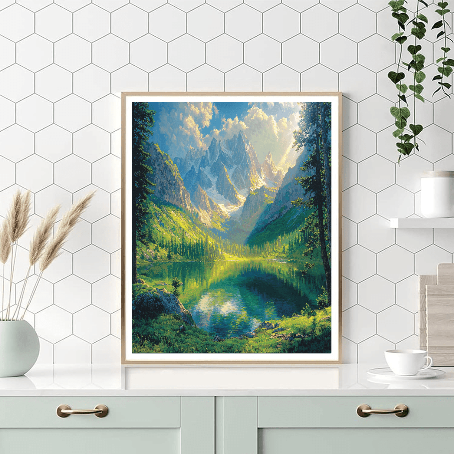 Albert Bierstadt Inspired Mystical Mountain Peaks  Paint By Numbers Kits