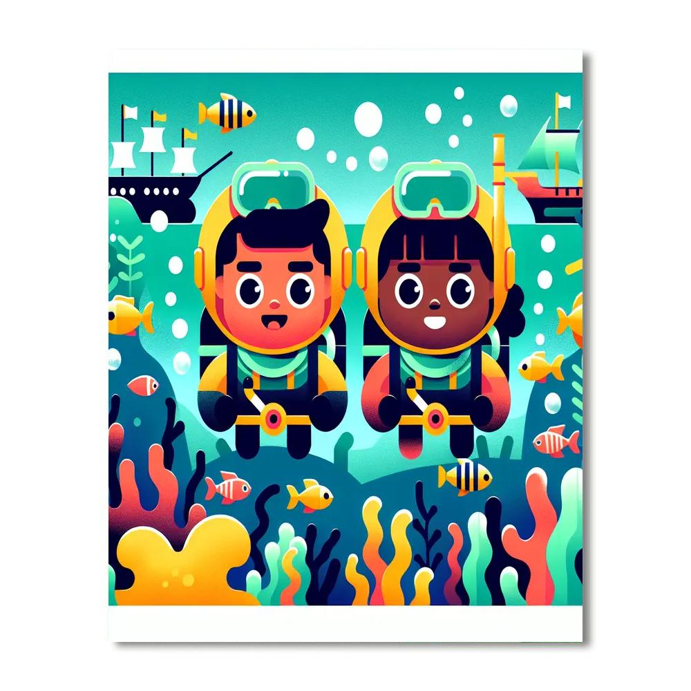 Aquamarine Adventure Numbered Painting Kits