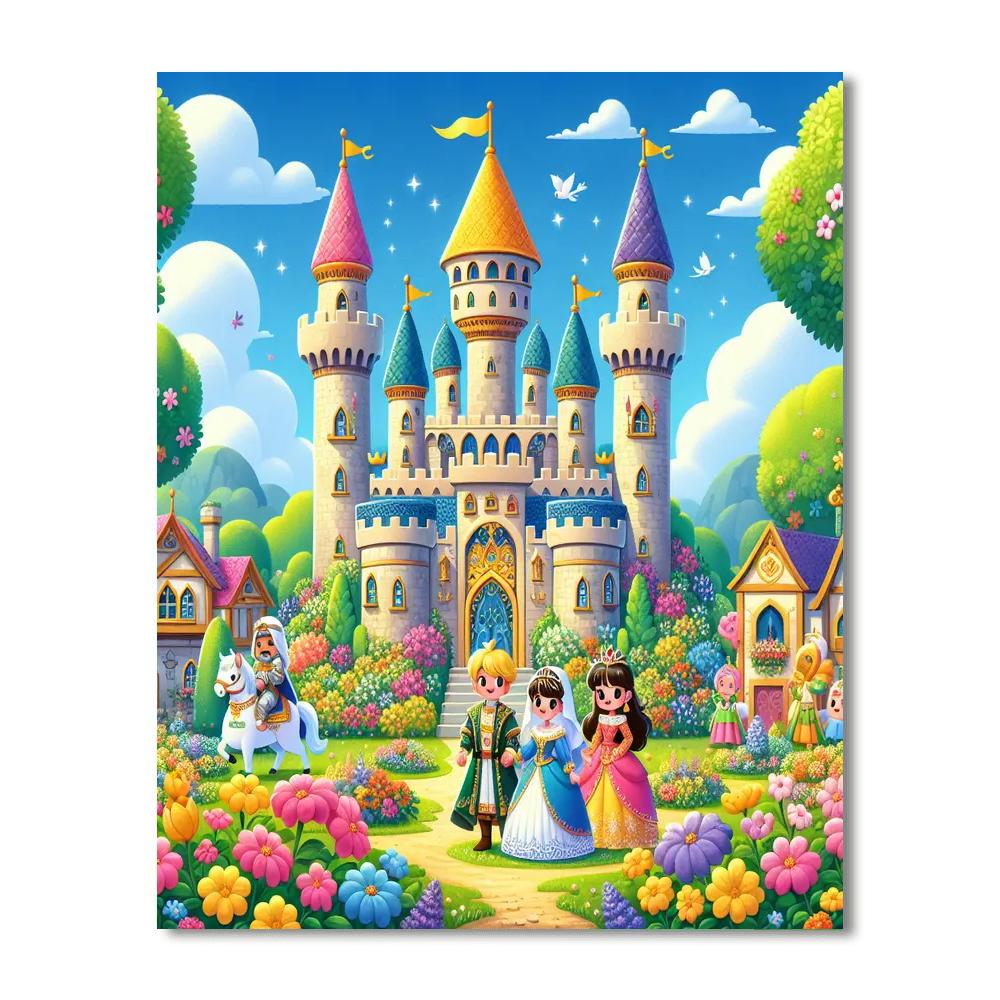Enchanting Castle Garden Painting By Numbers Kit