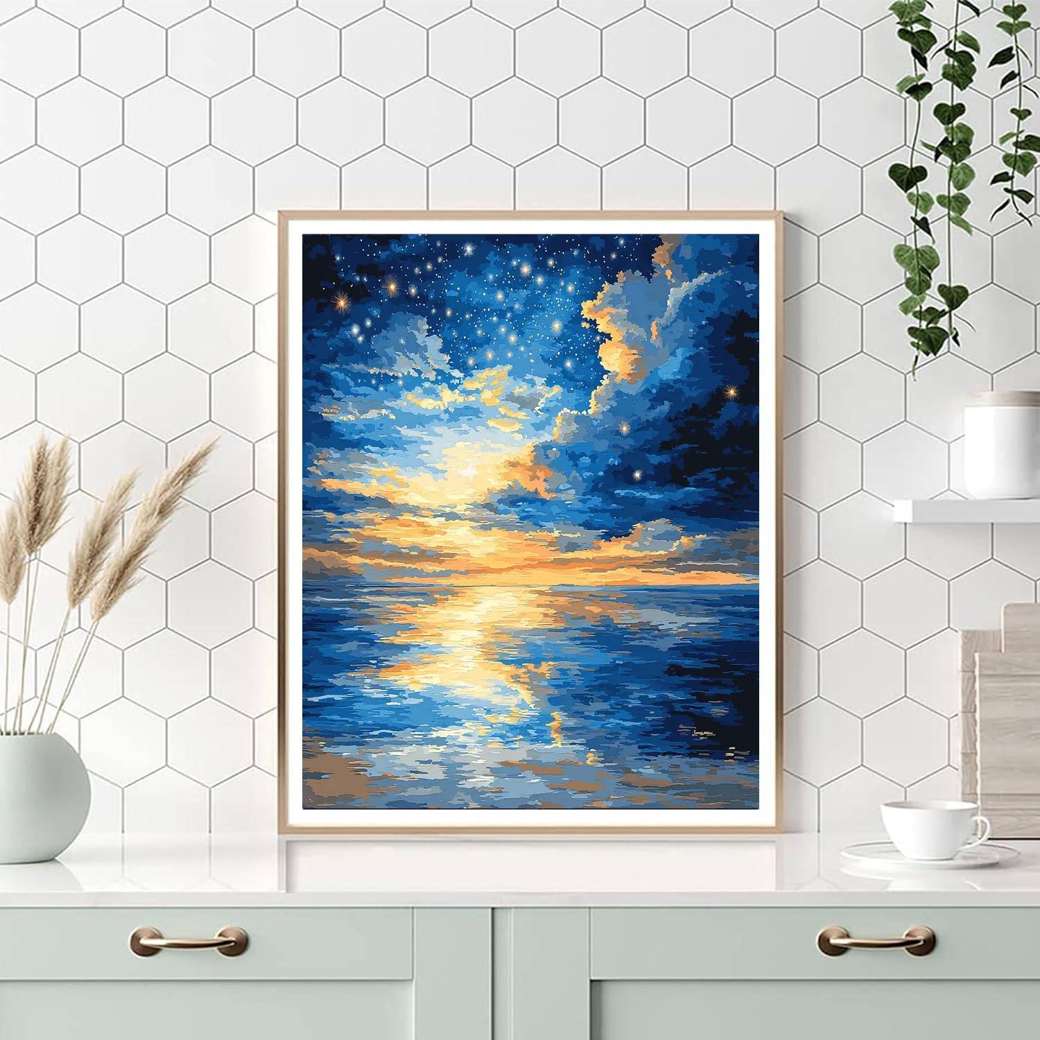 Edgar Degas Inspired Celestial Reflection In Twilight  Paint By Number