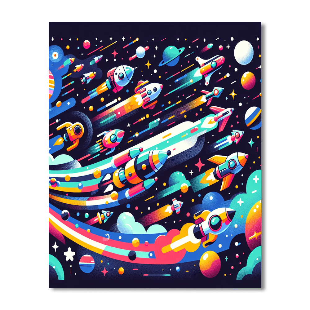 Fantasy Space Race Painting Number Kit