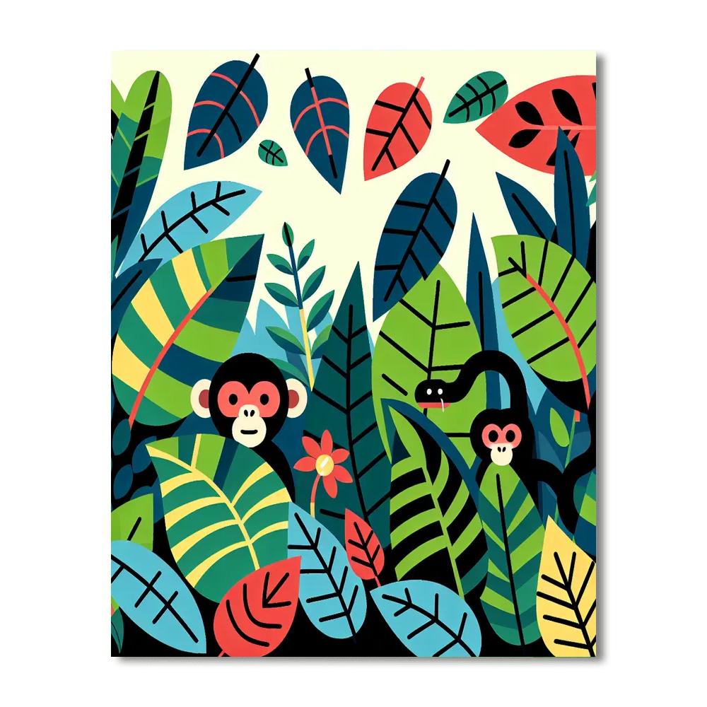 Mystery Jungle Number Painting