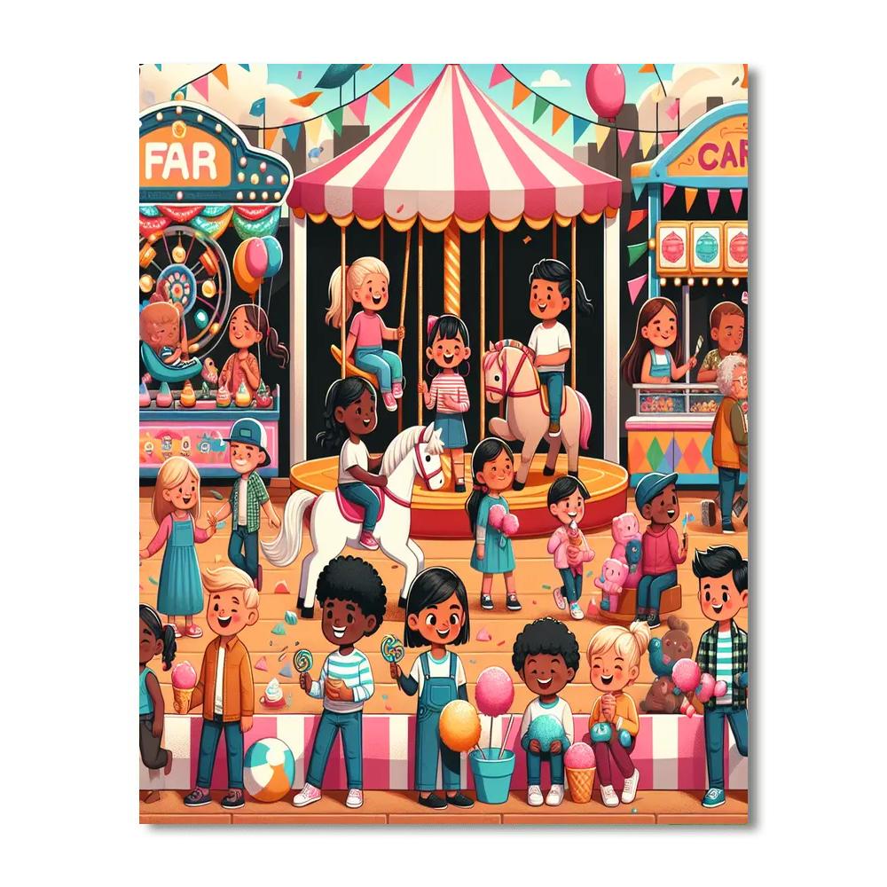 Sunny Carnival Day Number Painting