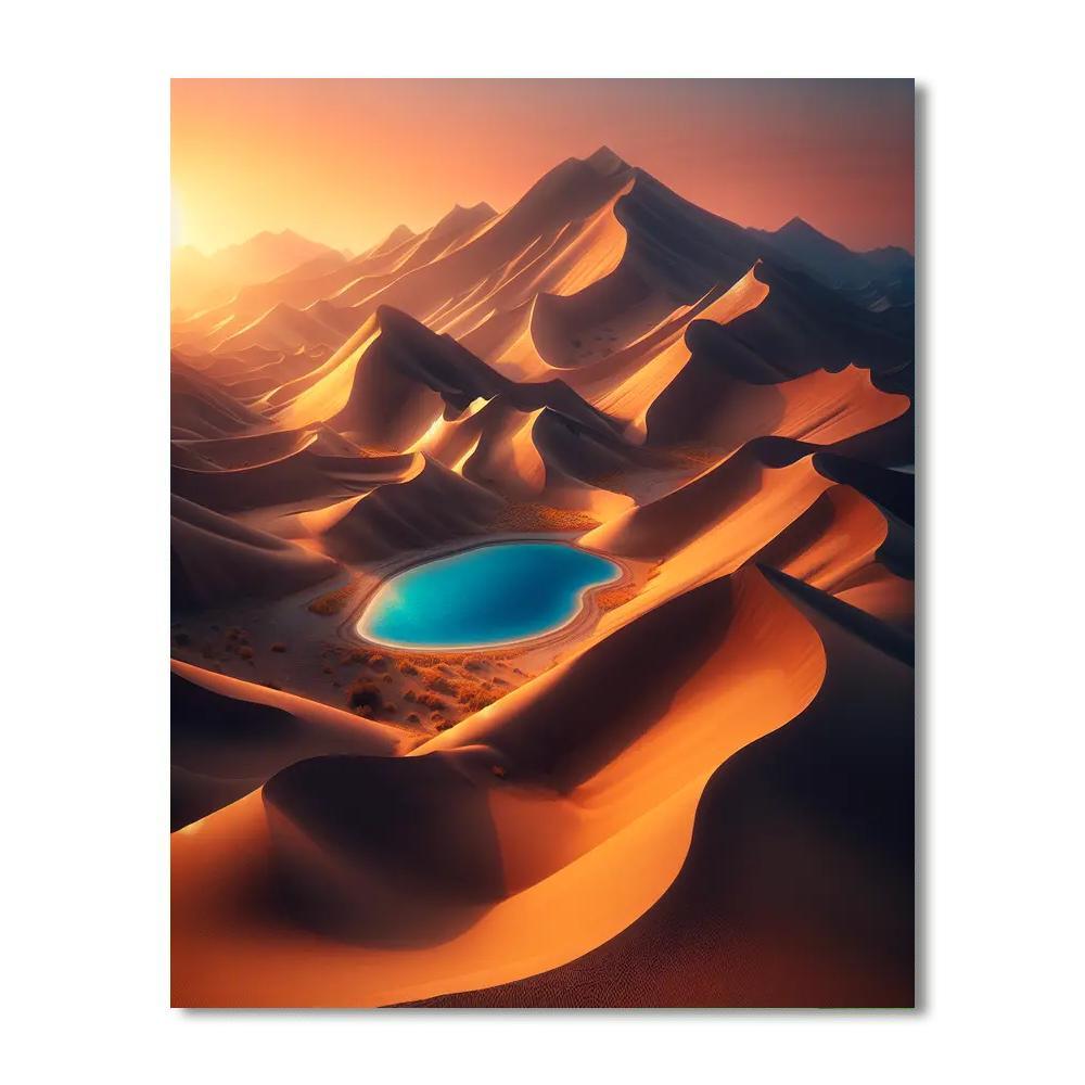 Desert Oasis Reflection Paint By Numbers