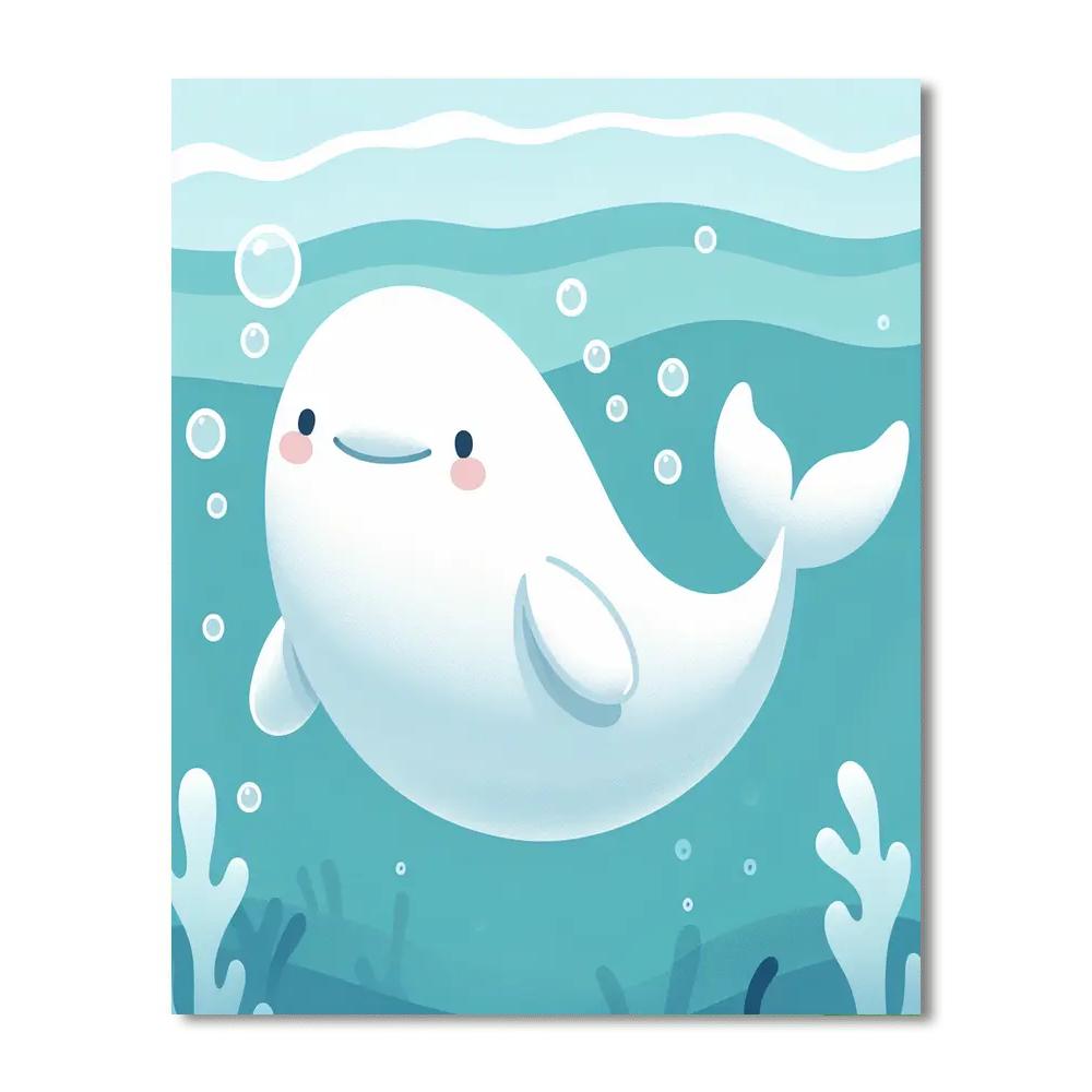 Blissful Beluga Paint By Numbers Art