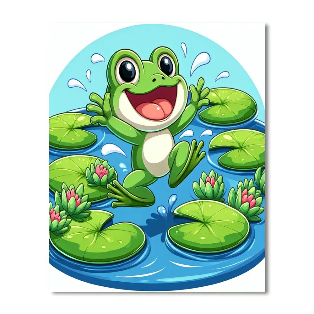 Jolly Jumping Frog Number Painting