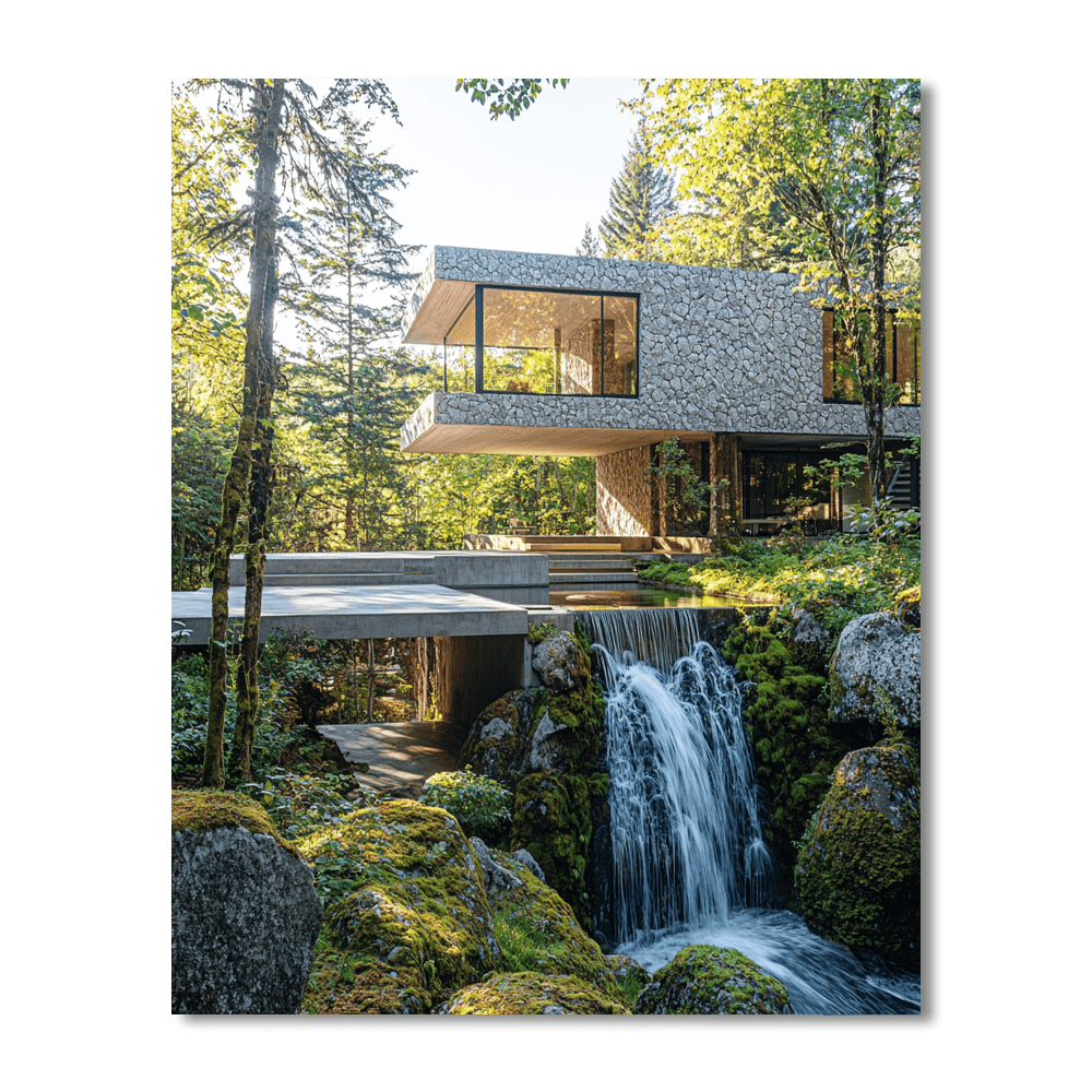 Fallingwater House - Pennsylvania Number Painting