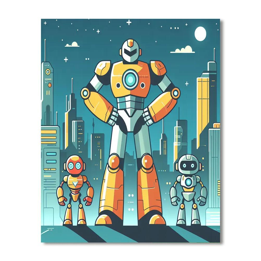 Robot Hero's Quest Paint By Color