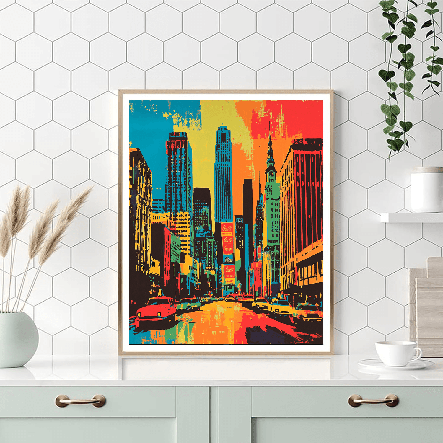 Andy Warhol Inspired Cityscape Symphony  Paint By Numbers Art