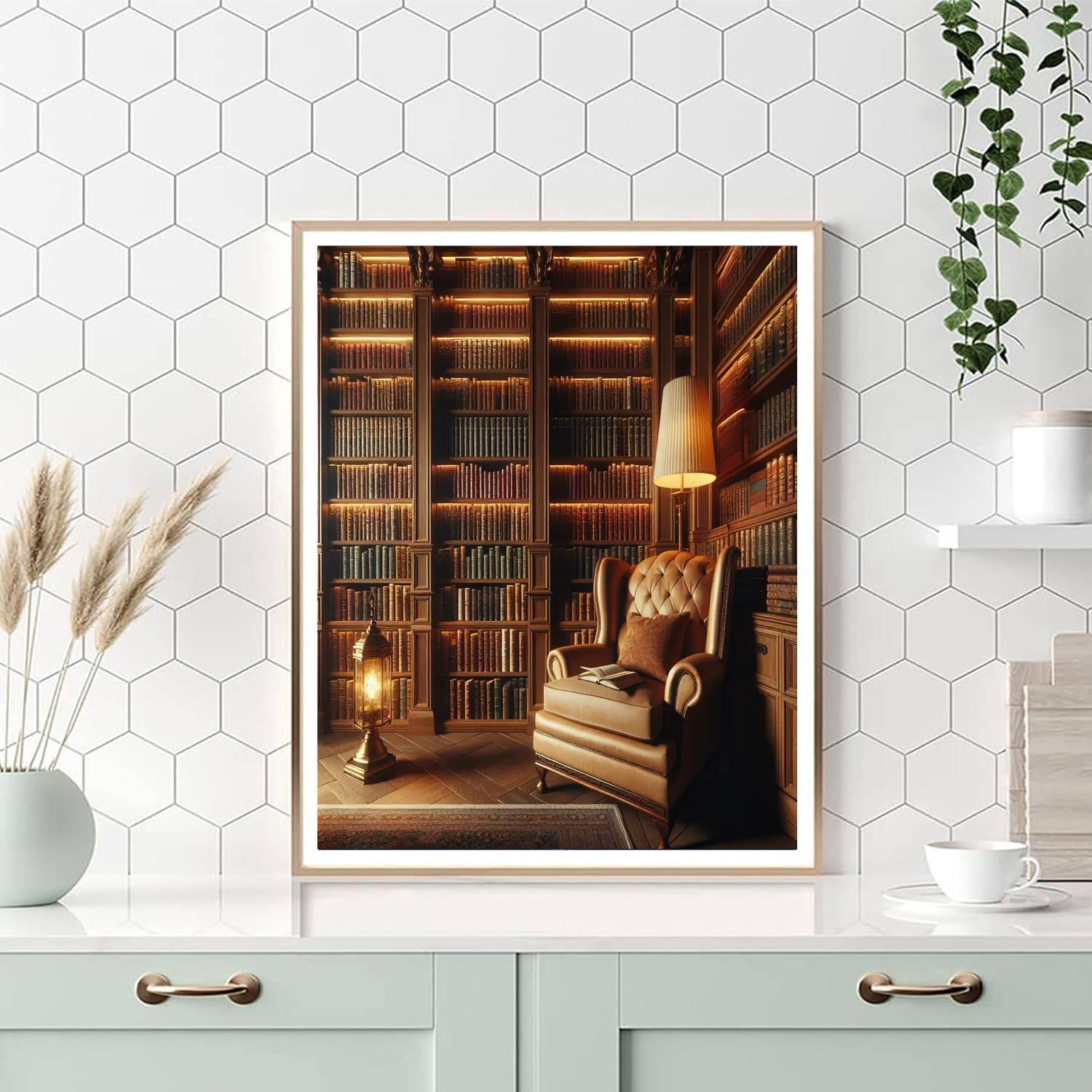 Library's Quiet Escape Painting By Numbers Kit