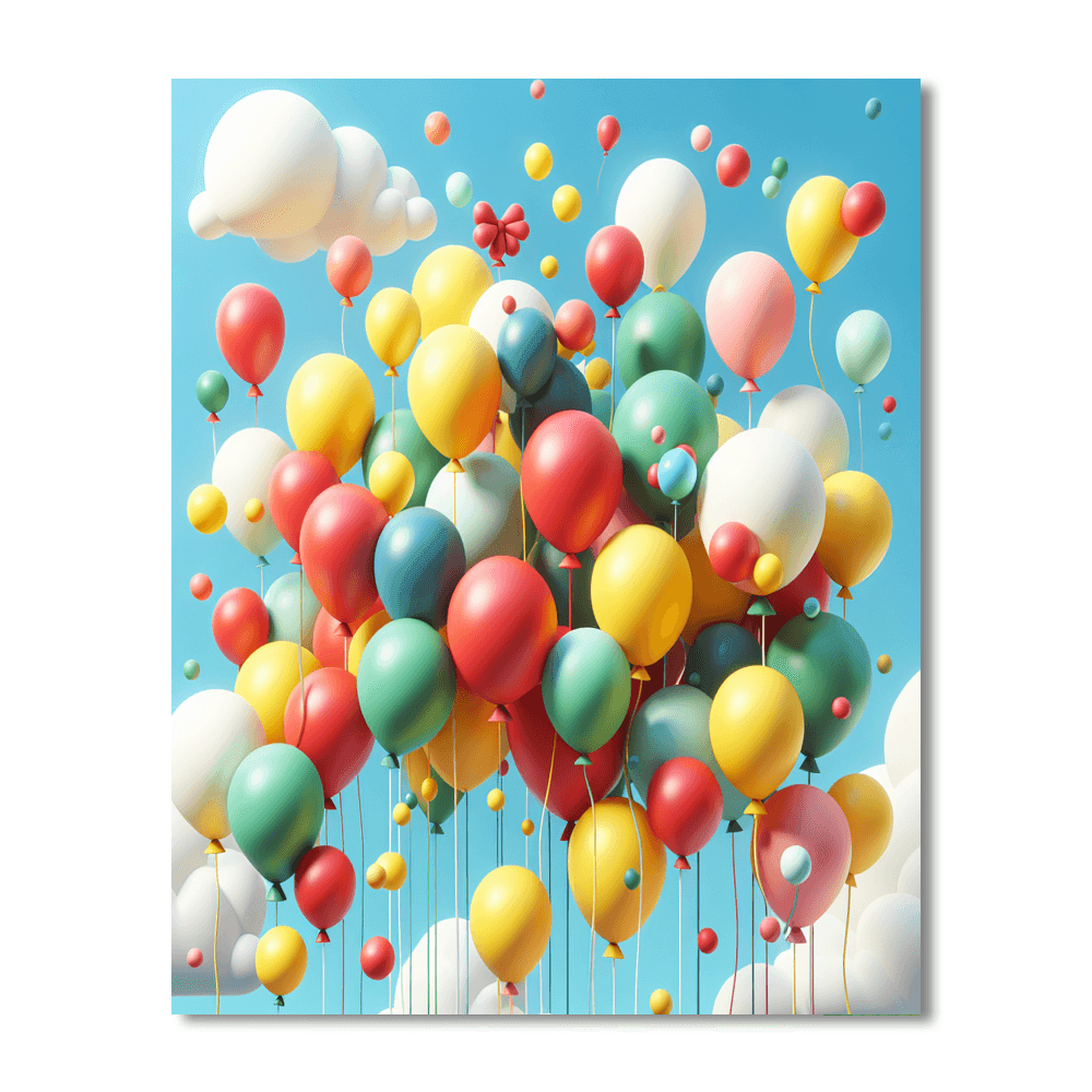 Colorful Whimsical Balloons Painting By Numbers Kit