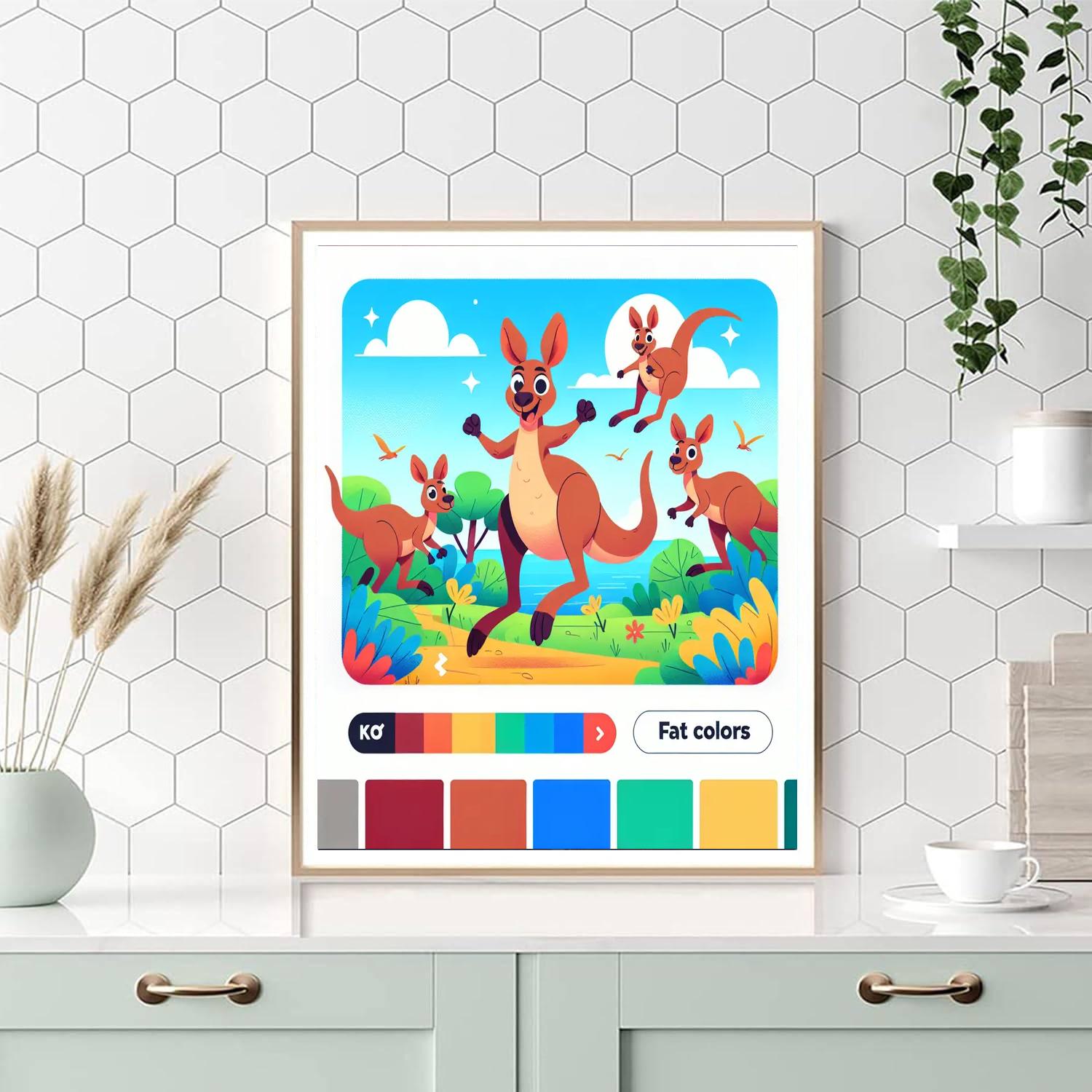 Bouncy Kangaroo Kingdom Paint By Number