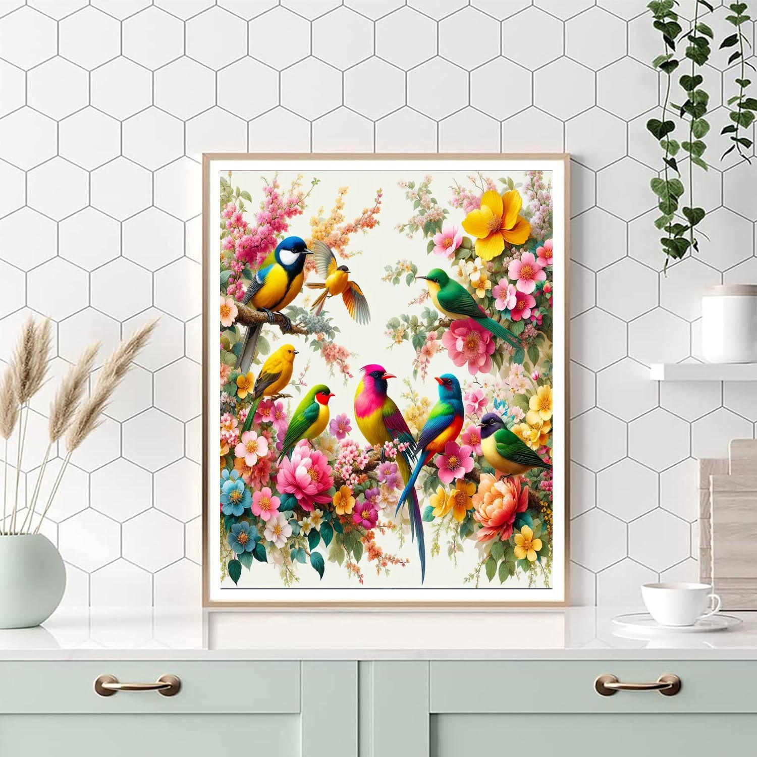 Lively Bird Sanctuary Number Painting