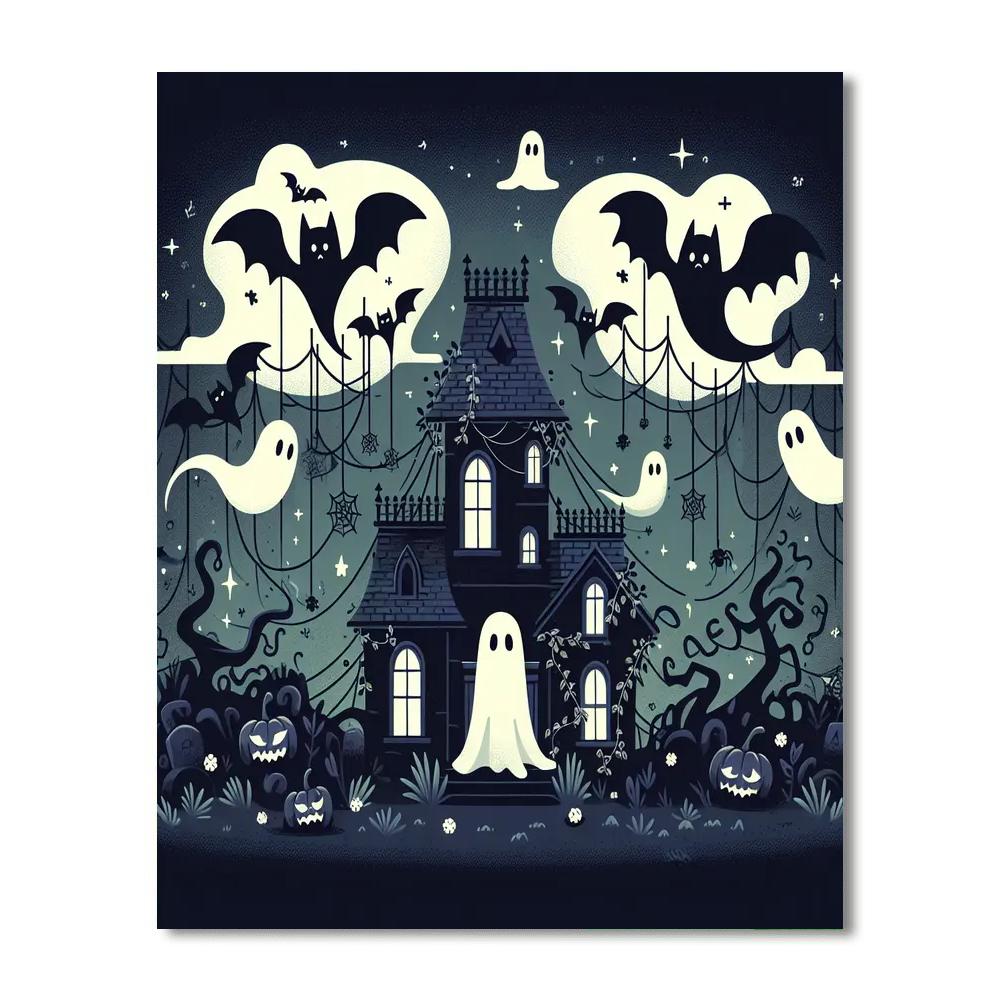 Mysterious Haunted House Painting Number Kit