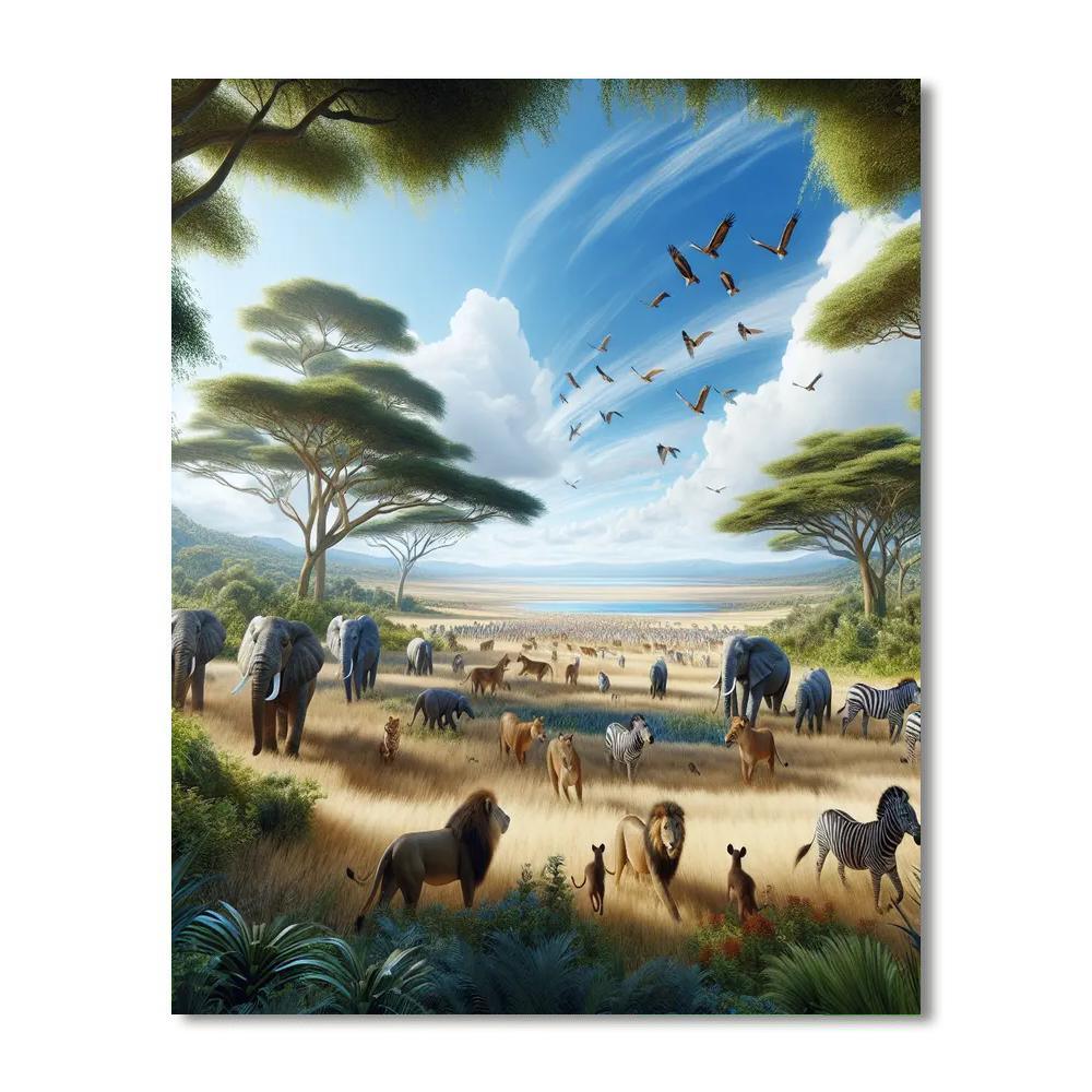 Vivid Wildlife Safari Paint By Numbers Kits