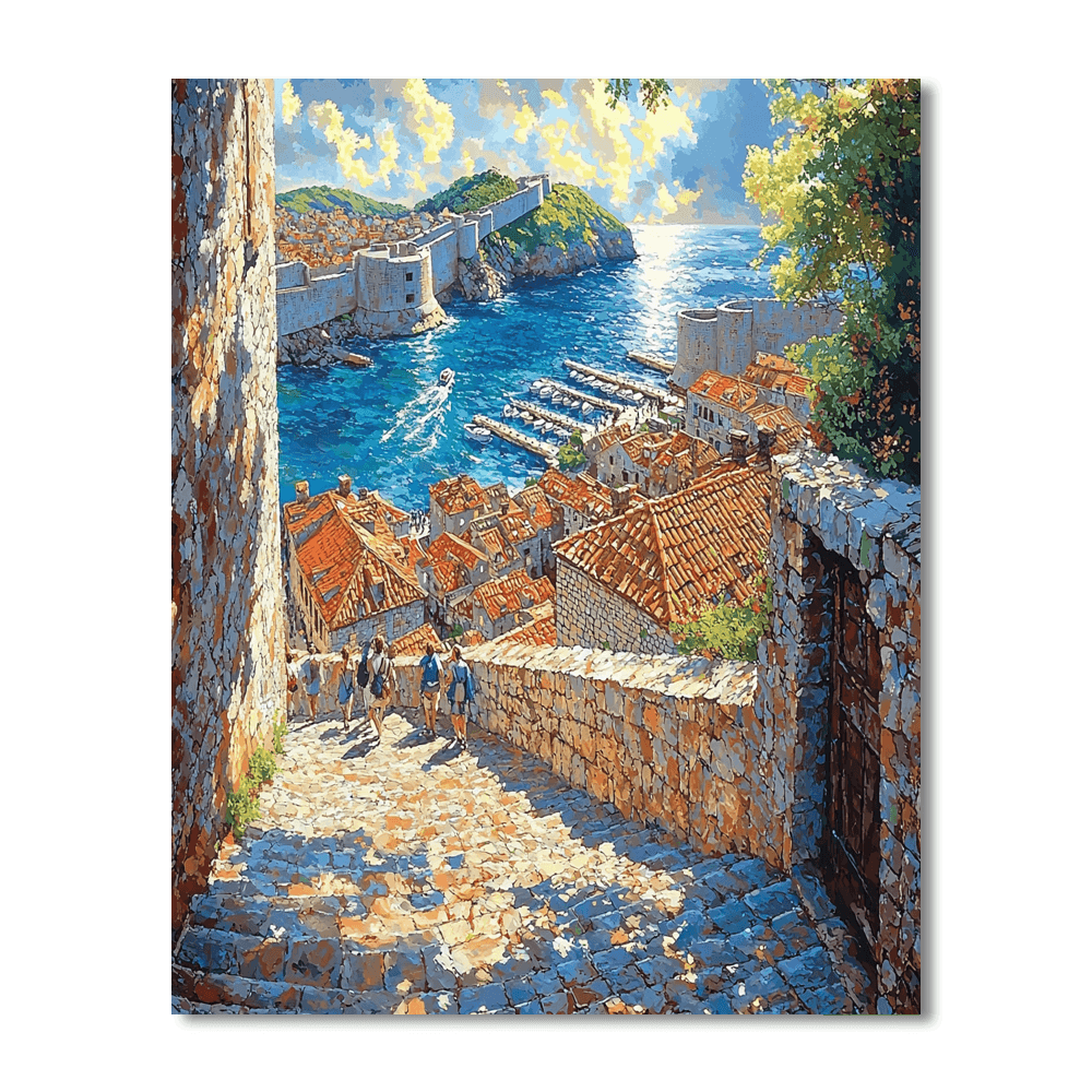 Old Town Of Dubrovnik Paint By Numbers Kits