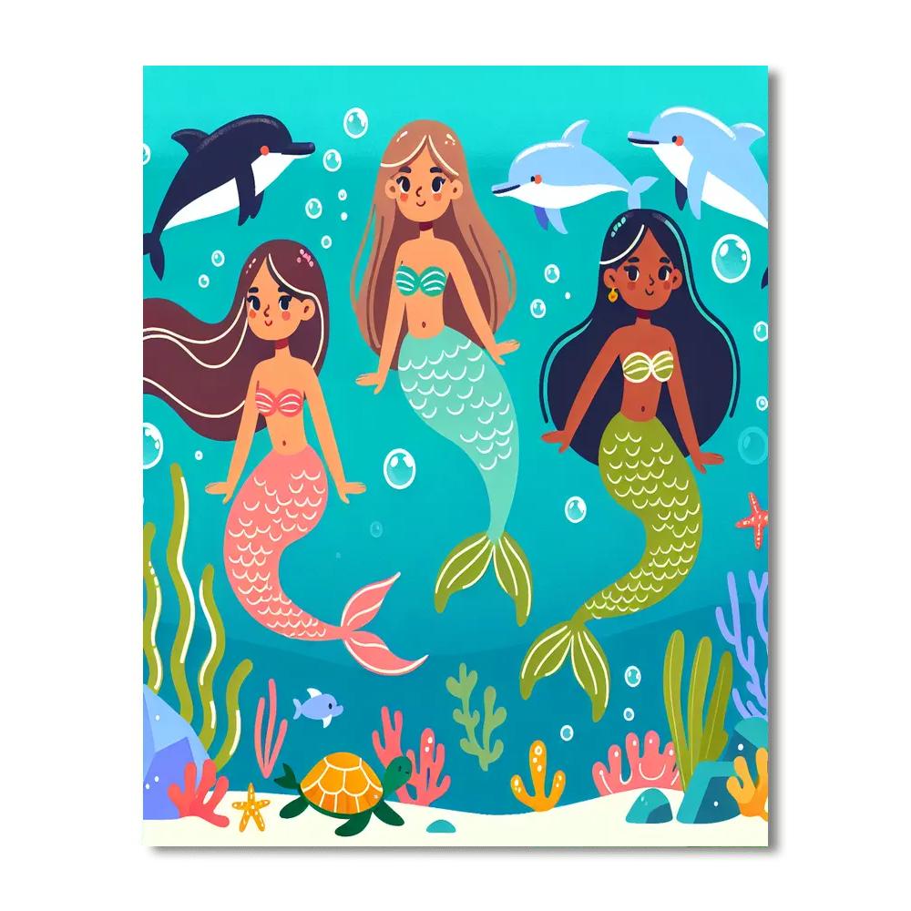 Mermaid Under The Sea DIY Paint By Numbers