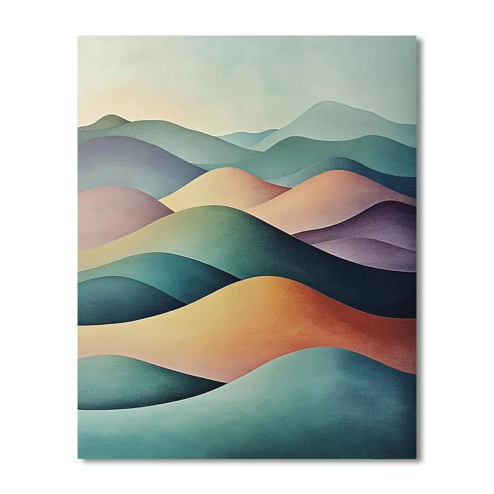 Zhao Mengfu Inspired Mellow Hills  Paint By Numbers