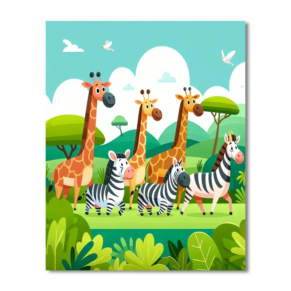Jungle Safari Parade Numbered Painting Kits
