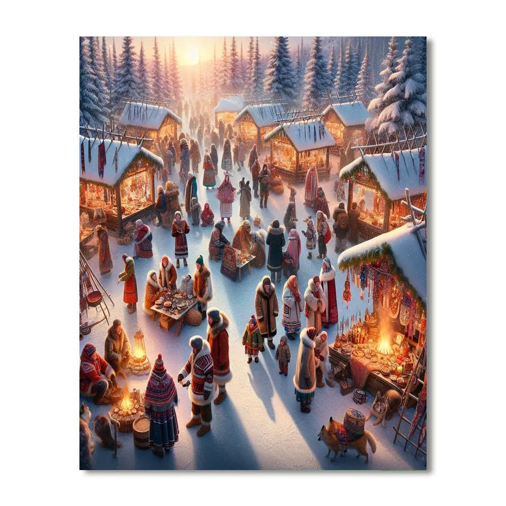 Jokkmokk Winter Market Number Painting