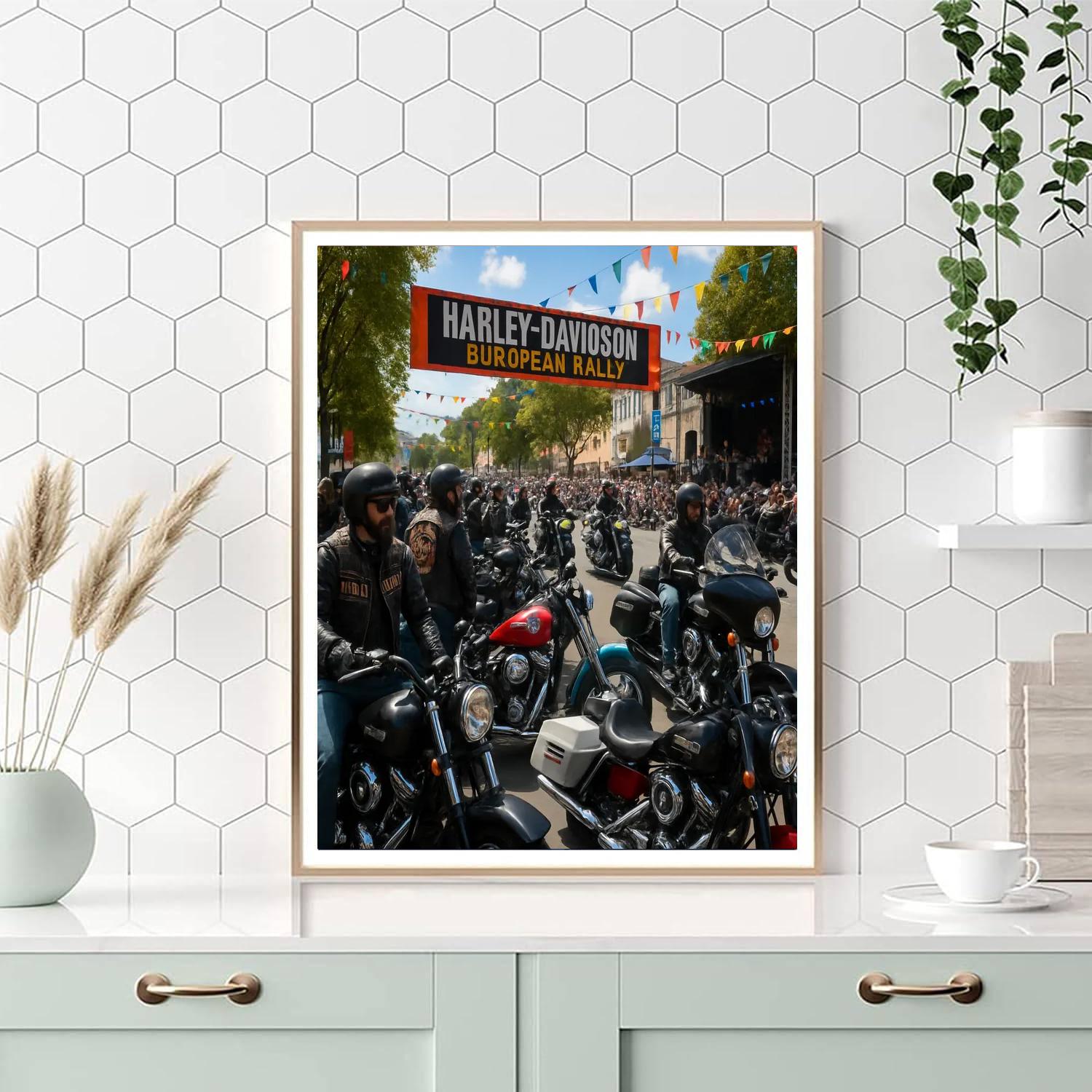Harley Davidson European Rally Paint By Numbers Kits