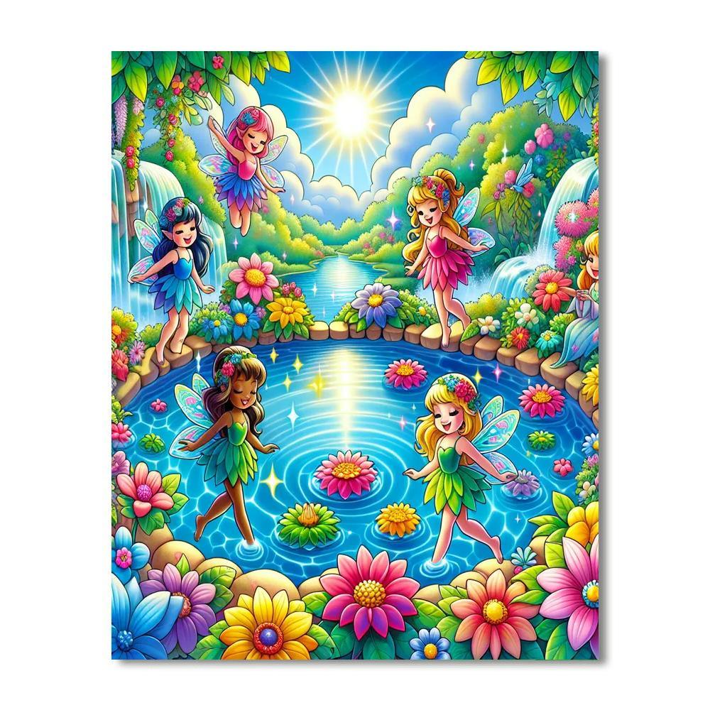 Enchanting Fairy Pond Paint By Numbers Art