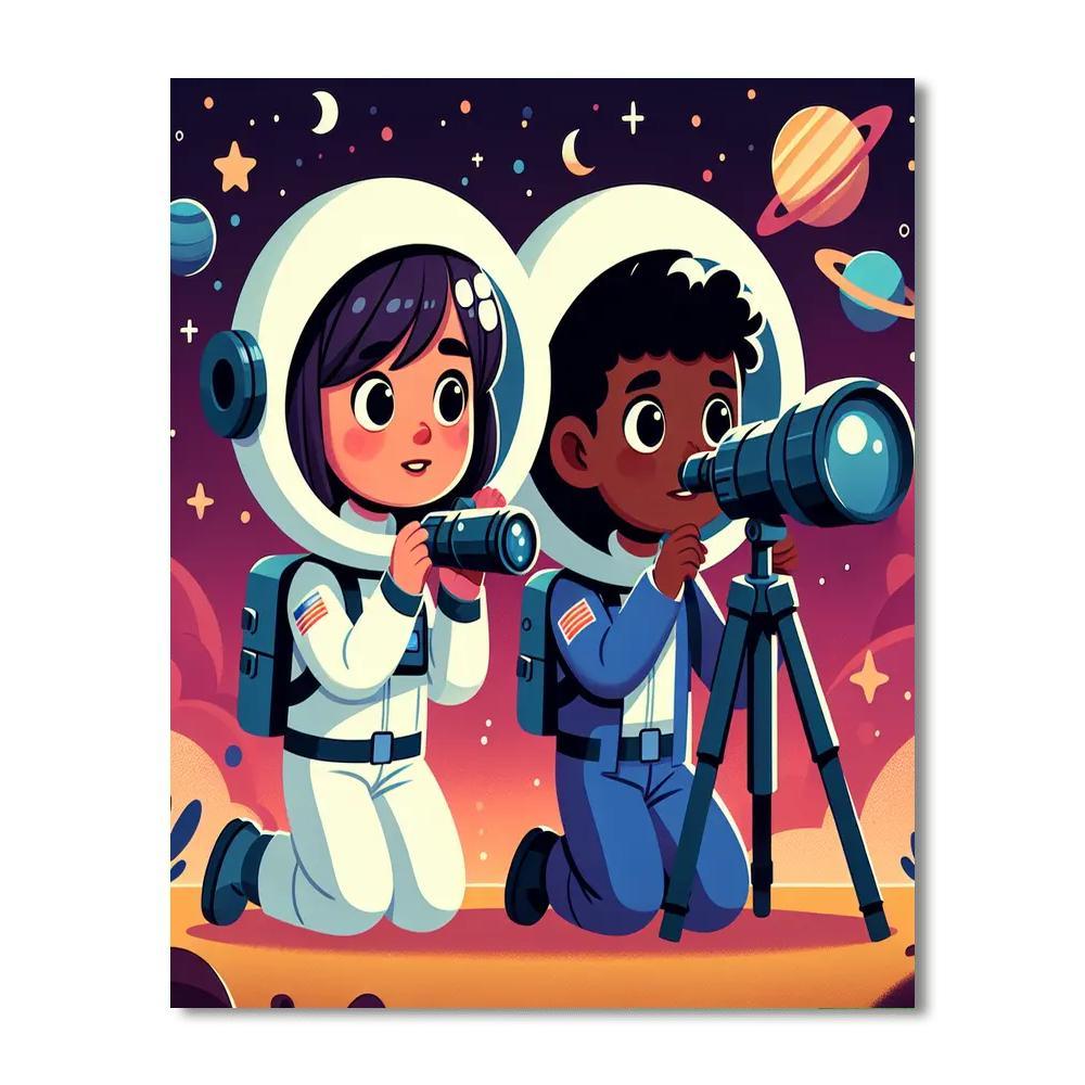 Space Mission Heroes Number Painting