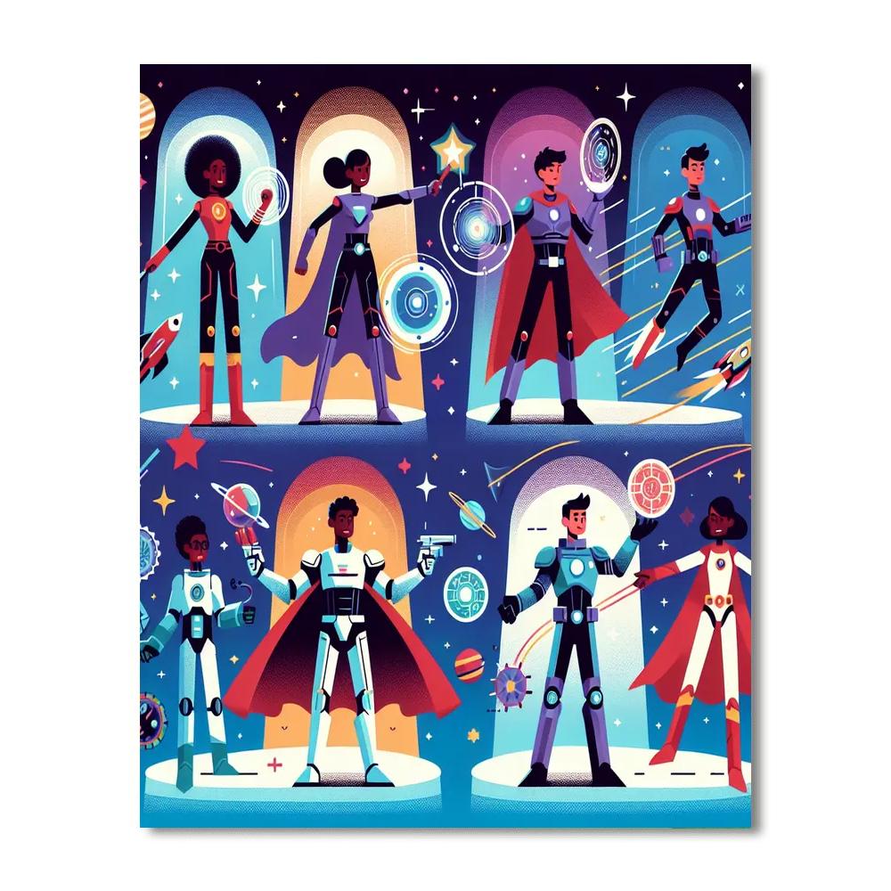 Space Galaxy Guardians Paint By Color